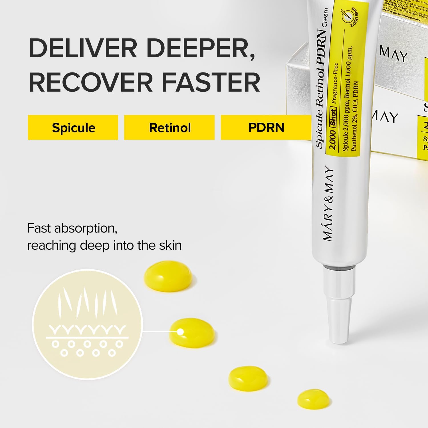 Mary&May Spicule Retinol PDRN Cream — spicules and PDRN firm and renew skin