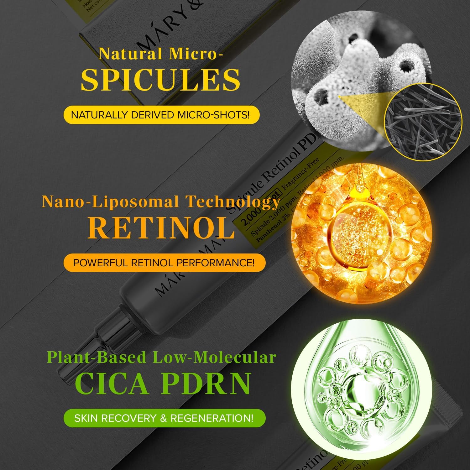 Mary&May Spicule Retinol PDRN Cream — how to use: apply in the evening as the last step