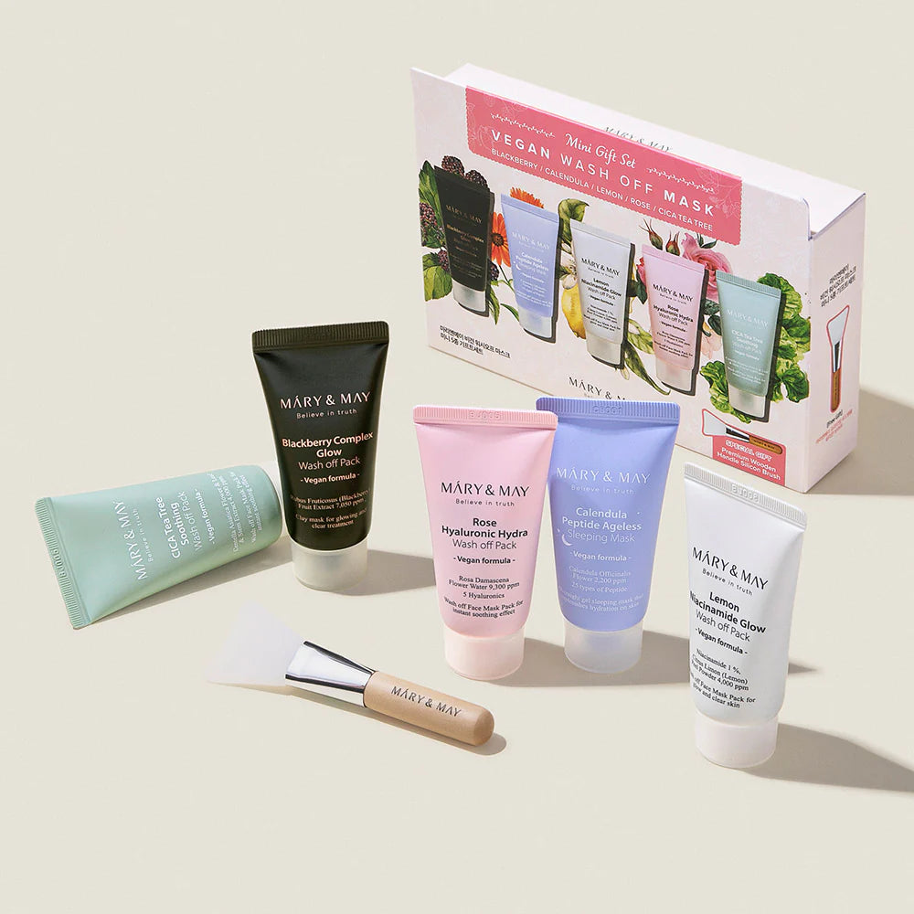 Mary&May Vegan Wash Off Mask Mini Gift Set — vegan wash-off mask mini gift set