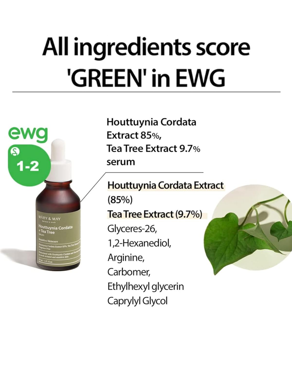 Mary&May Houttuynia Cordata + Tea Tree Serum — helps balance excess sebum