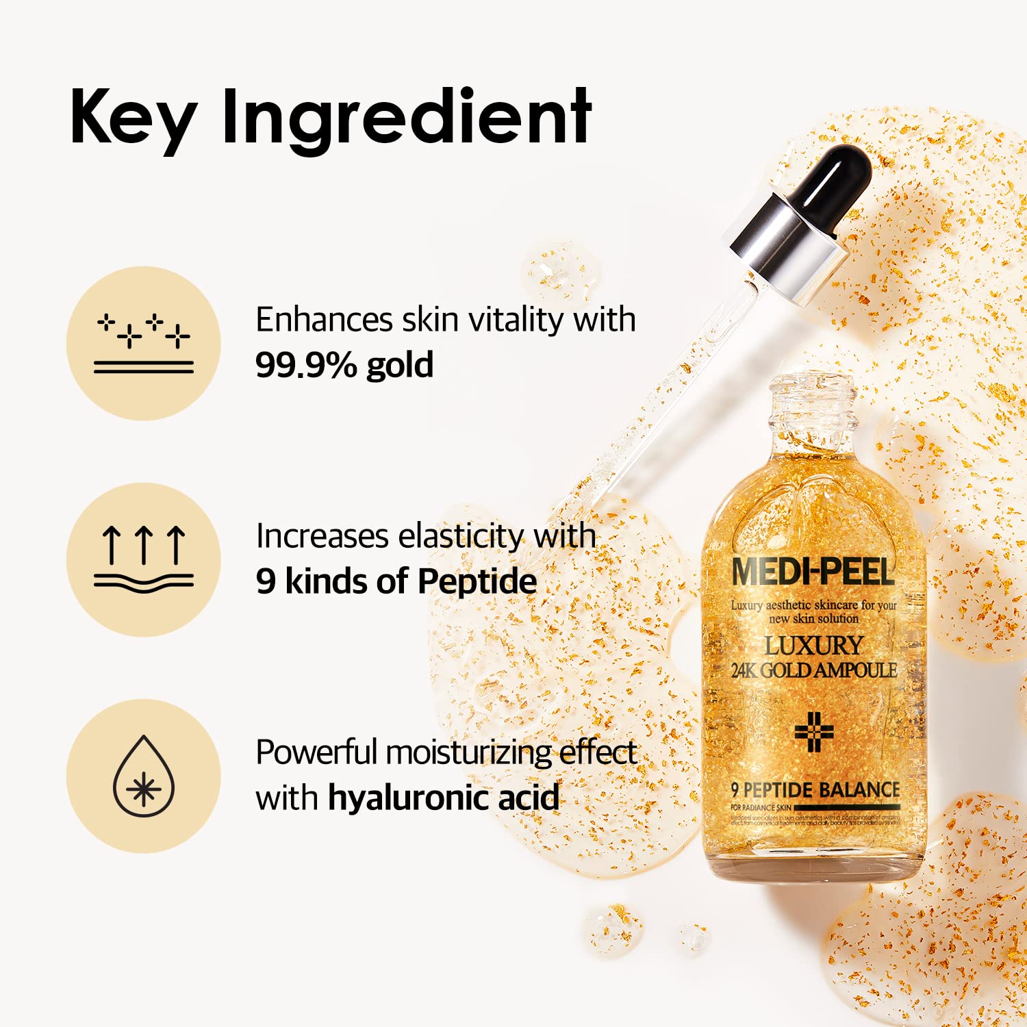 MEDI-PEEL Luxury 24K Gold Ampoule — firms for a more lifted appearance