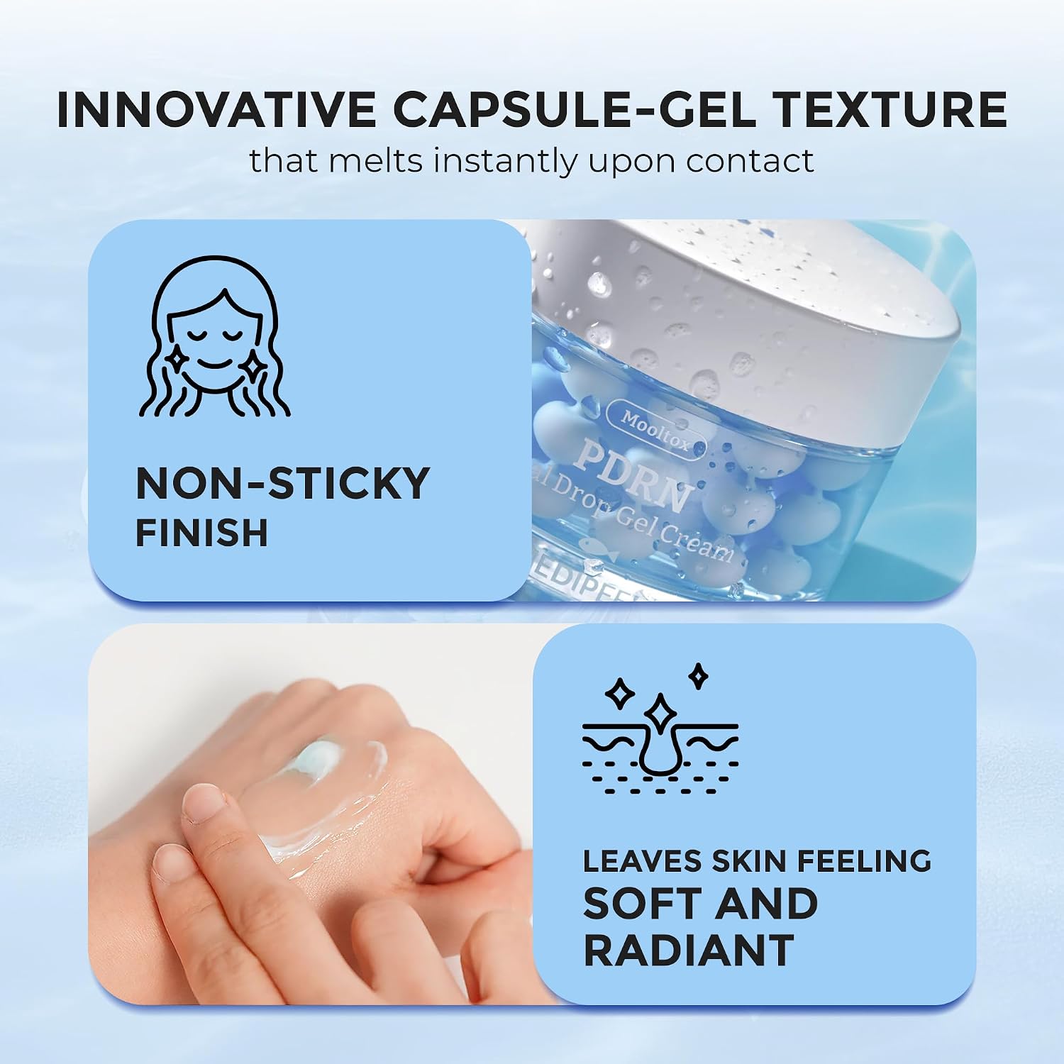 MEDI-PEEL PDRN Hyal Drop Gel Cream — lightweight gel cream absorbs quickly
