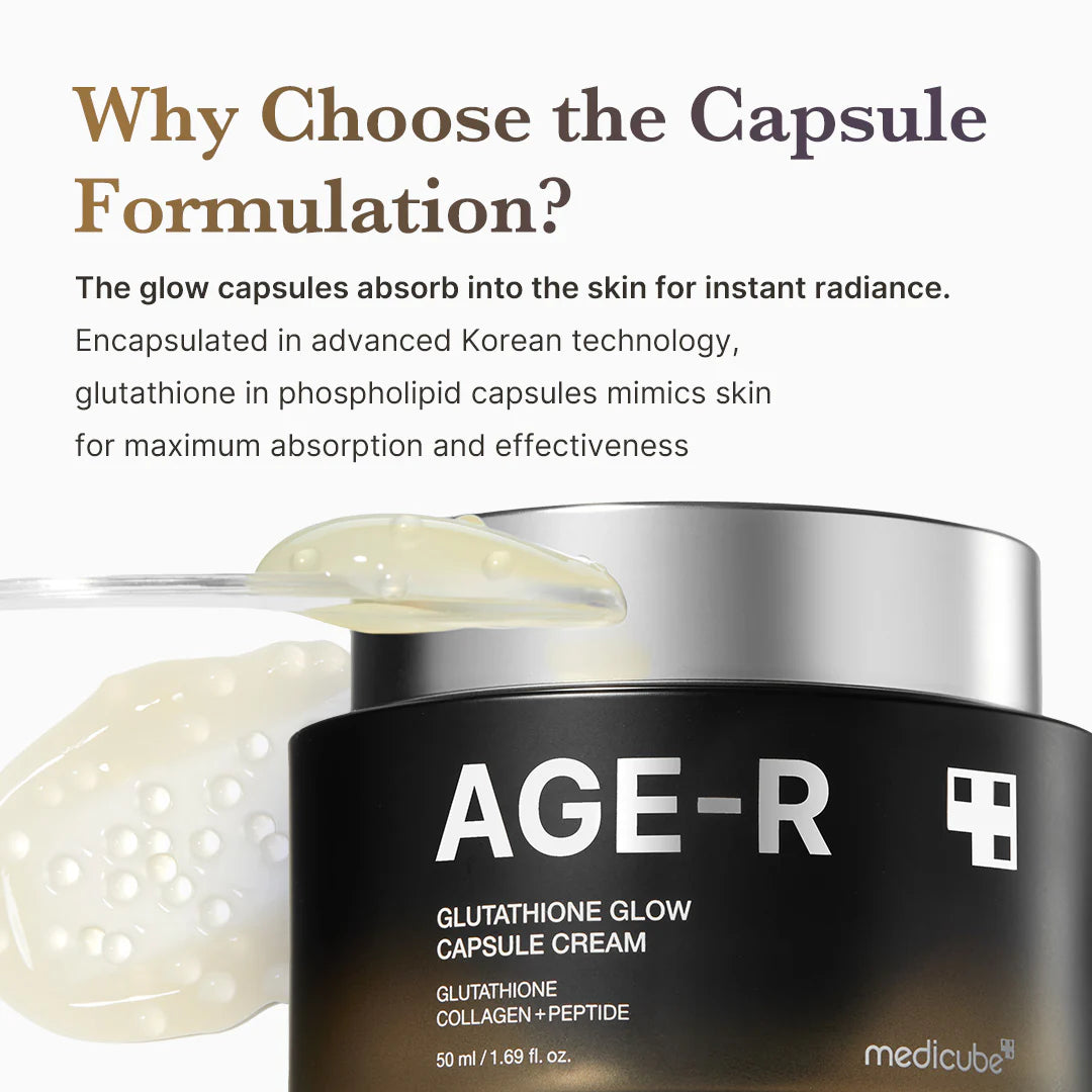 Medicube AGE-R Glutathione Glow Capsule Cream – smooth radiant skin finish