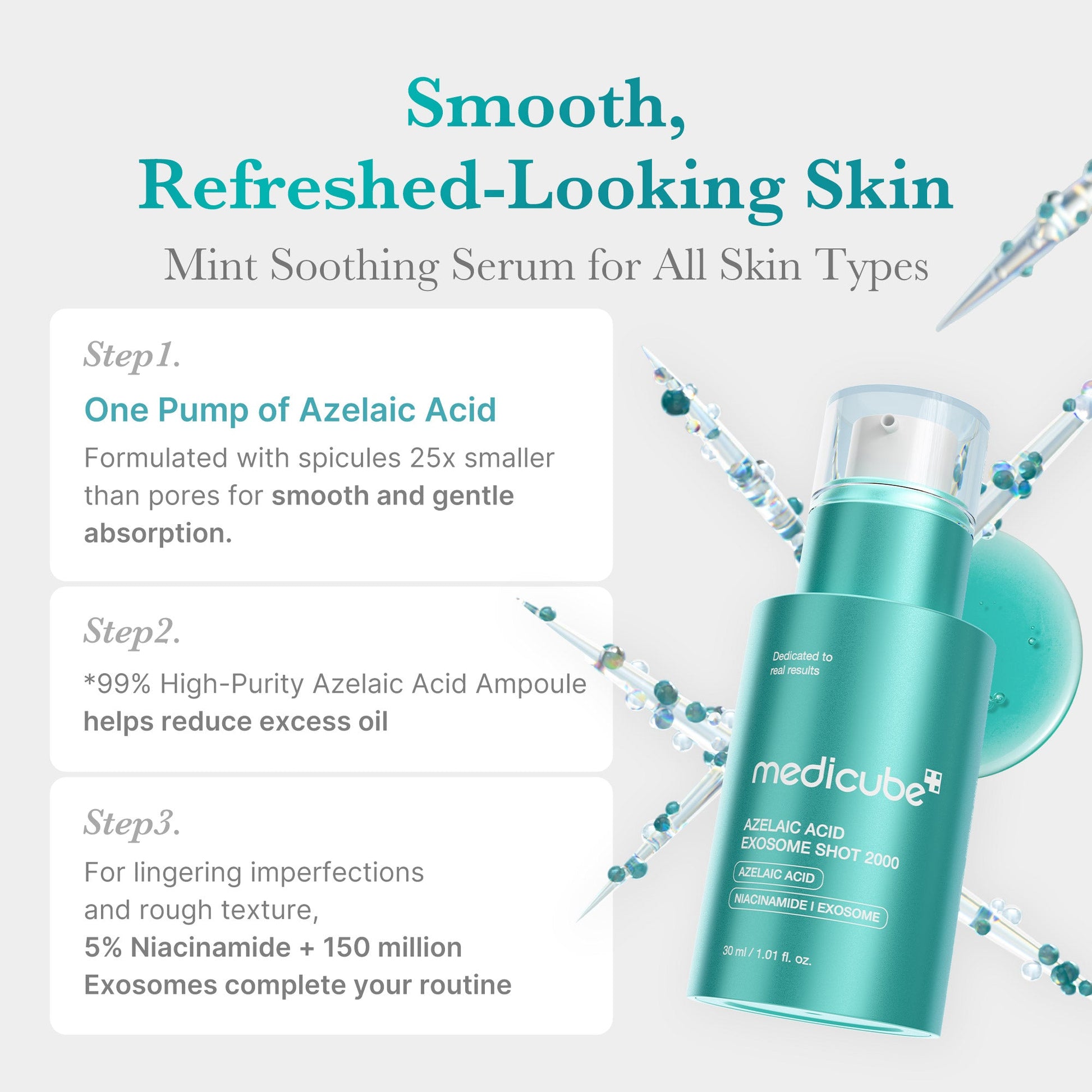 Fast-absorbing ampoule that calms visible redness and balances skin texture