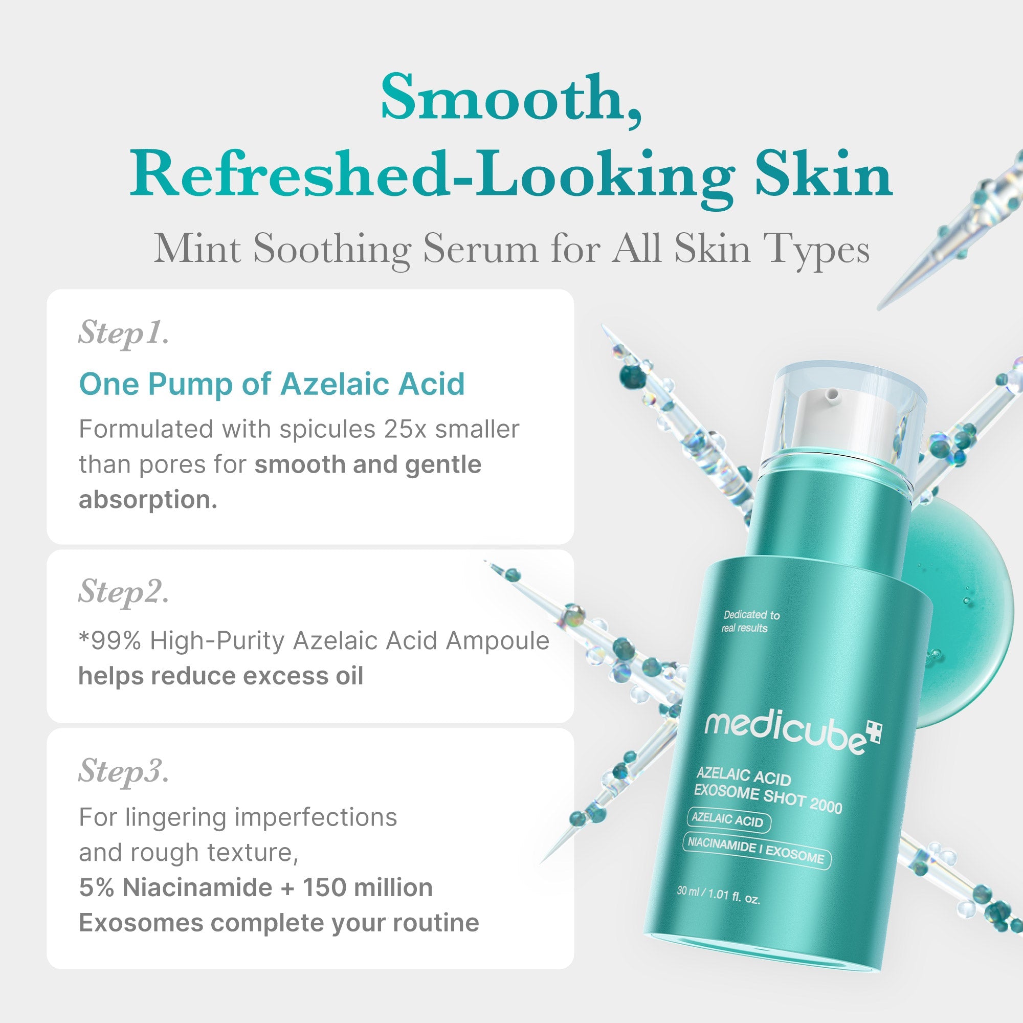 Fast-absorbing ampoule that calms visible redness and balances skin texture