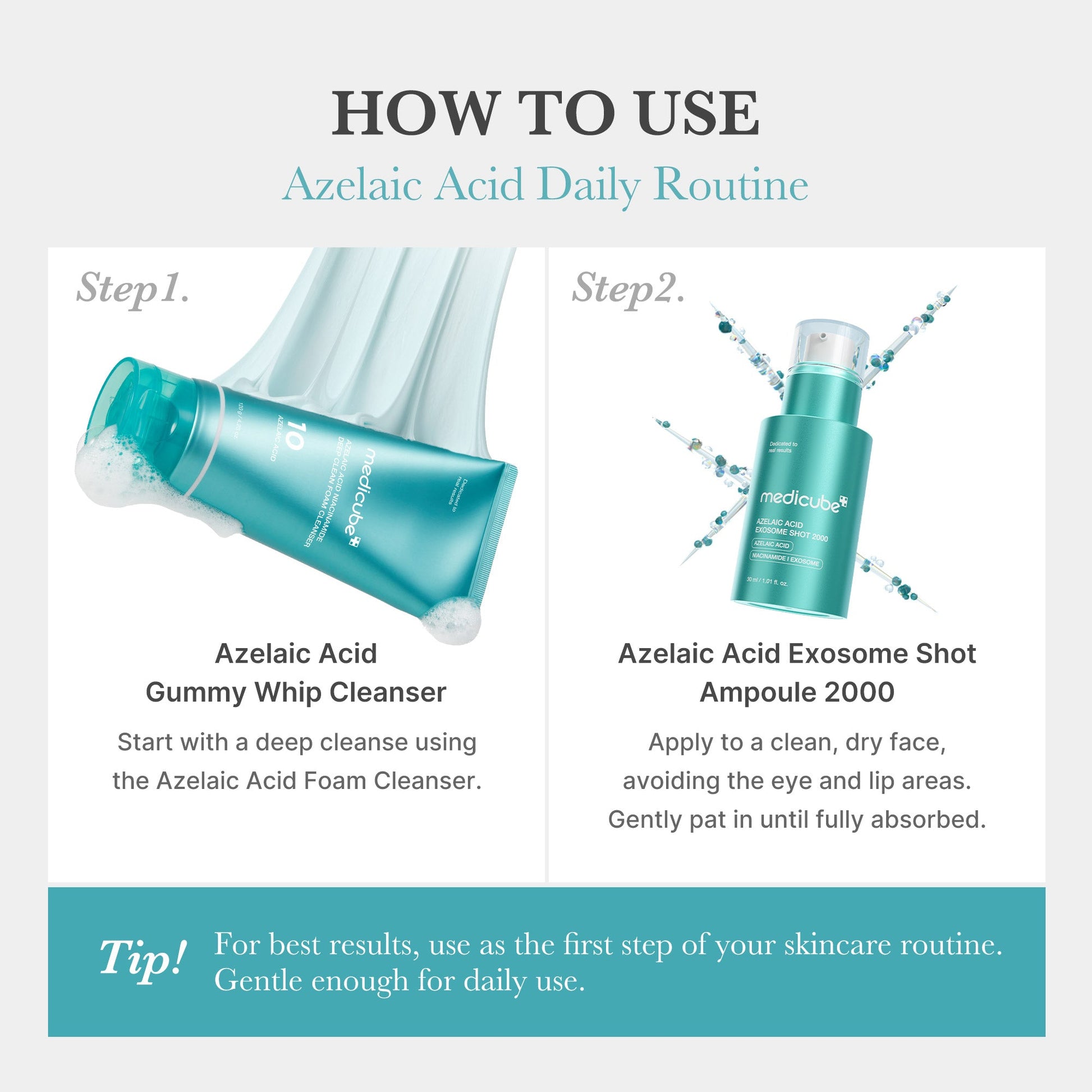 Milk exosomes and azelaic acid leave skin refreshed with a natural mint tint