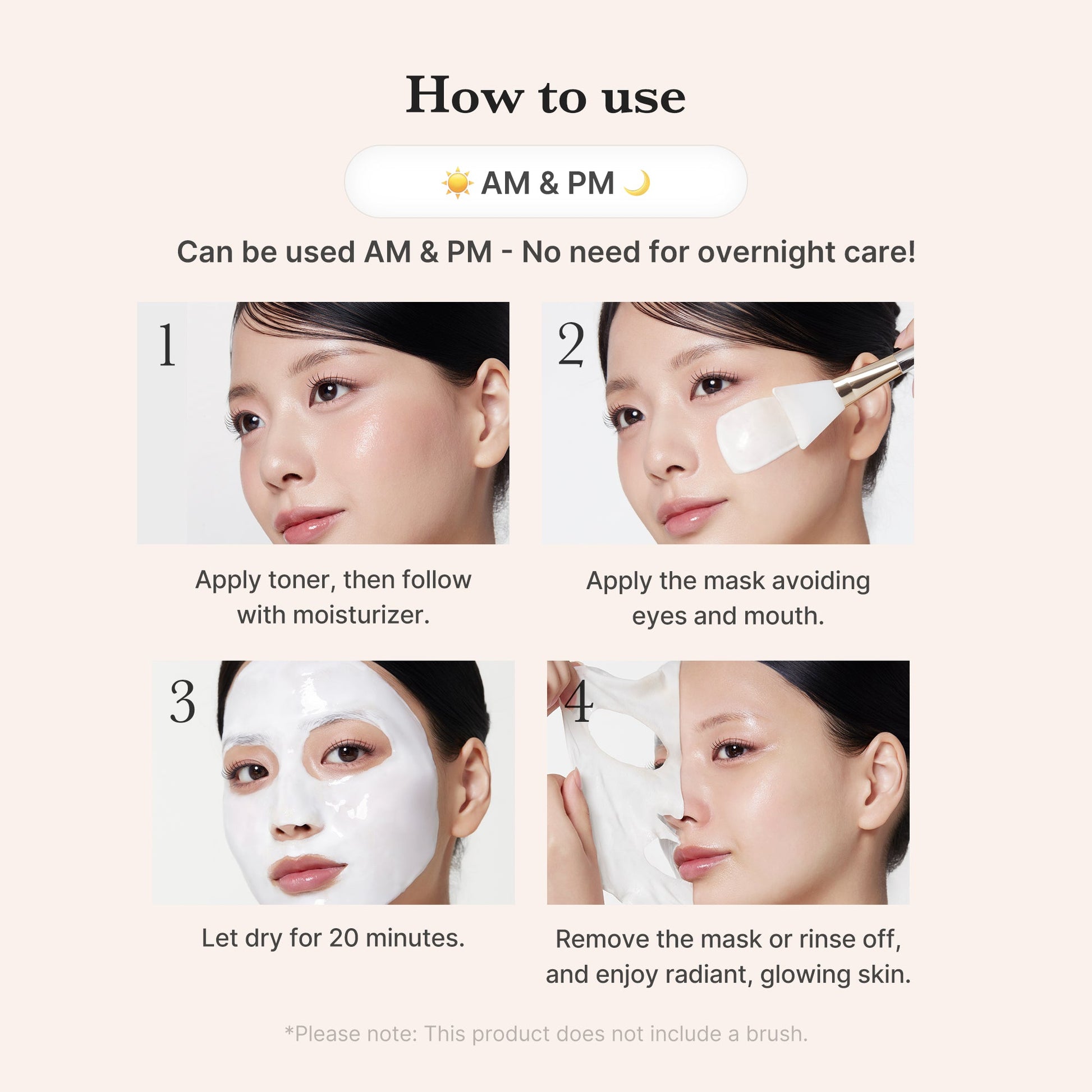 Peel-off daytime glow mask ideal as makeup prep or a quick radiance boost