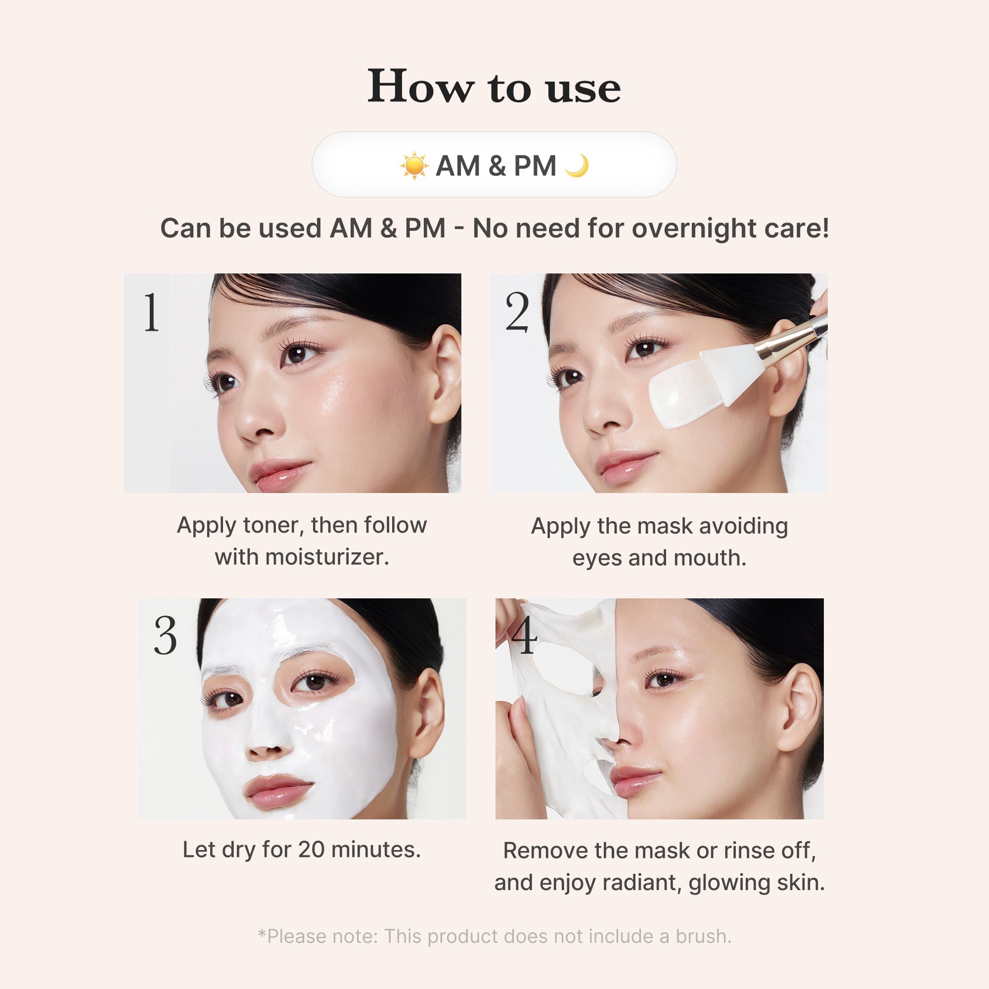 Peel-off daytime glow mask ideal as makeup prep or a quick radiance boost
