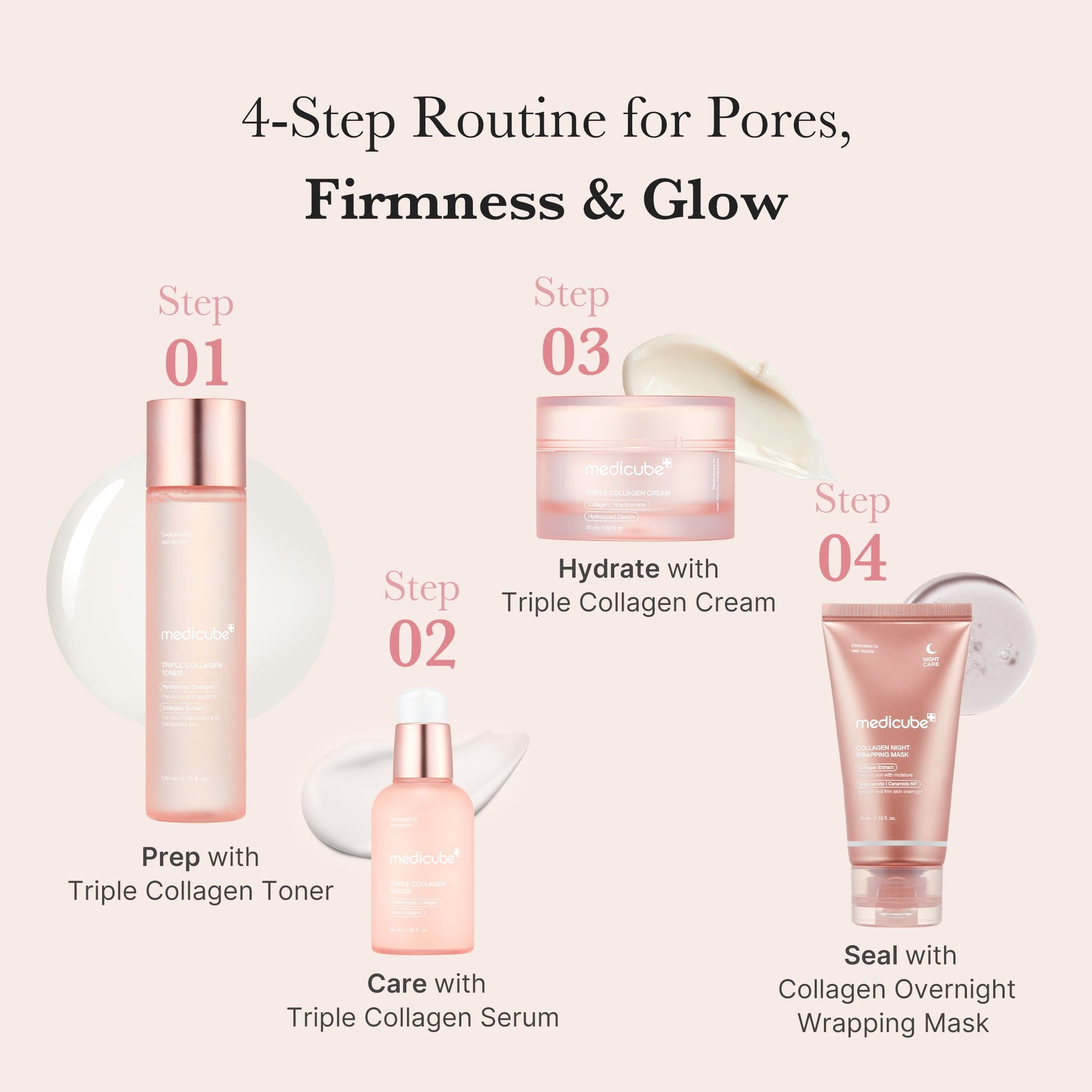 Essence-like collagen toner for deep hydration and a glass-skin glow