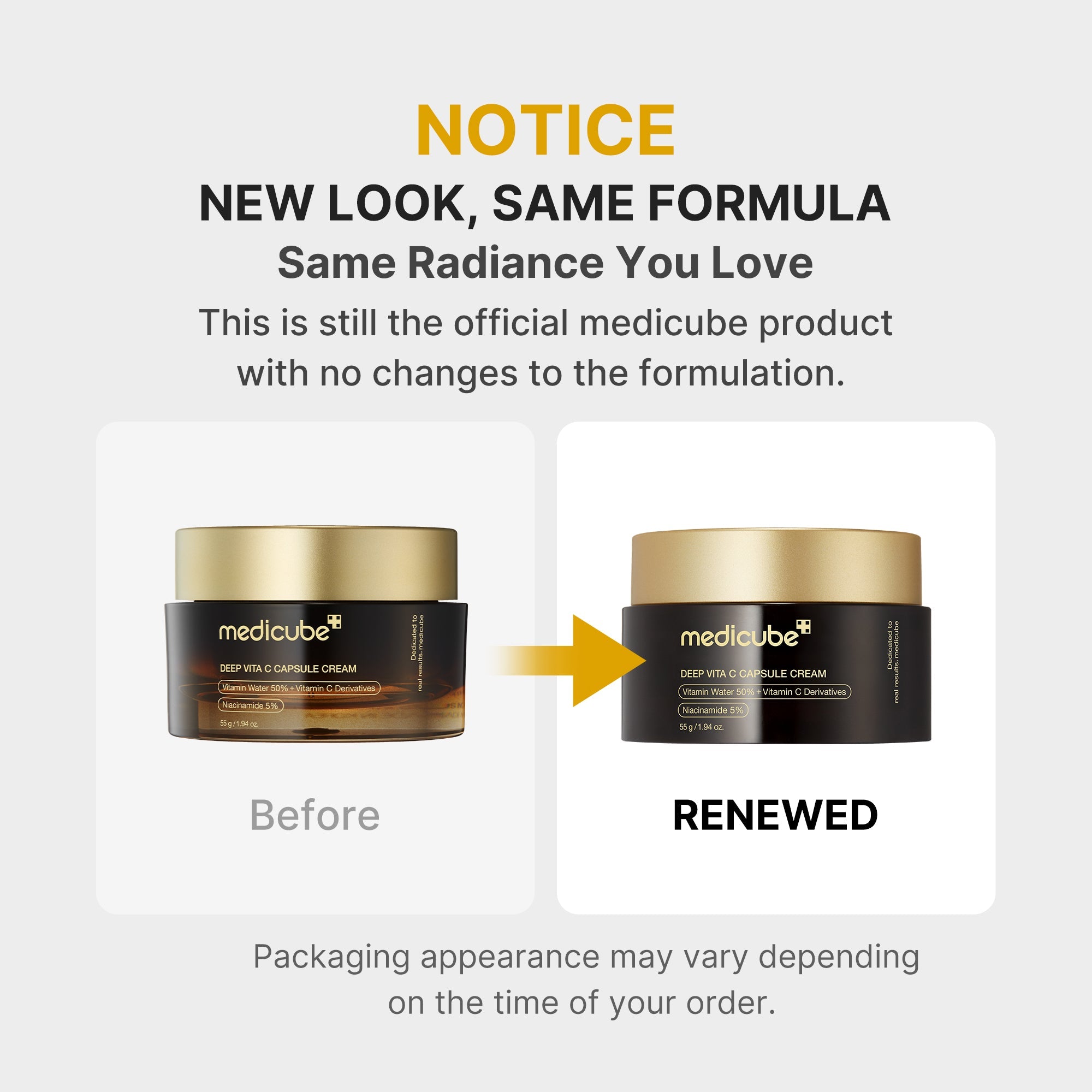 Medicube Deep Vita C Capsule Cream, a Korean dual-texture vitamin C brightening cream
