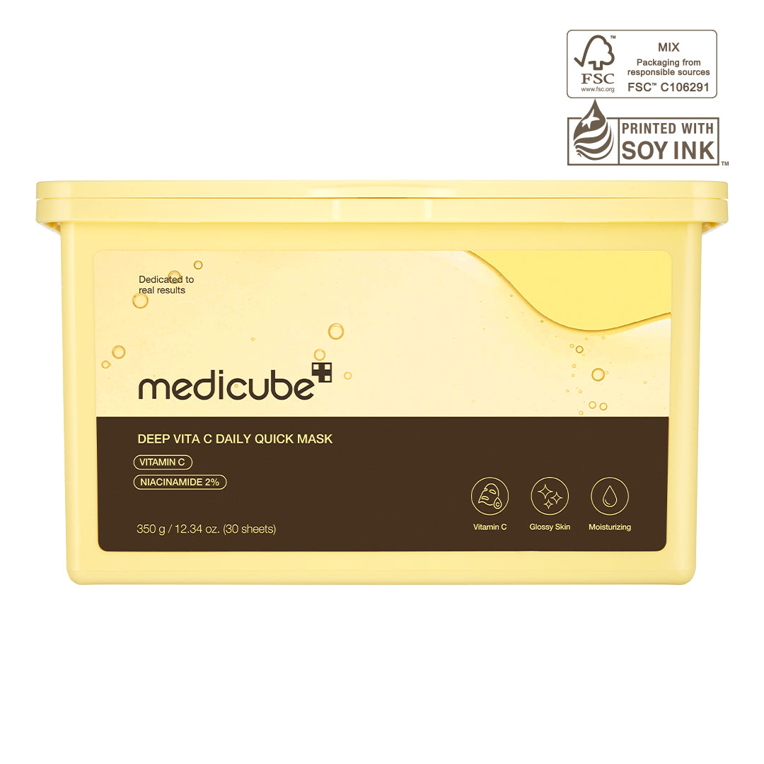 Medicube Deep Vita C Daily Quick Masks, Korean 1-minute vitamin C brightening sheet masks