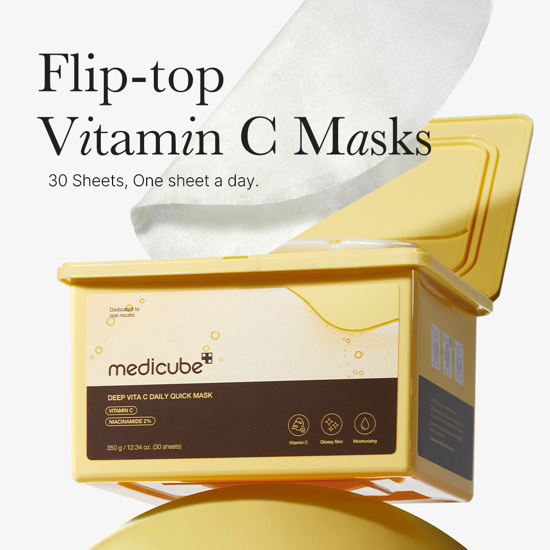 Pack of 30 vegan cellulose sheet masks for fast daily brightening care