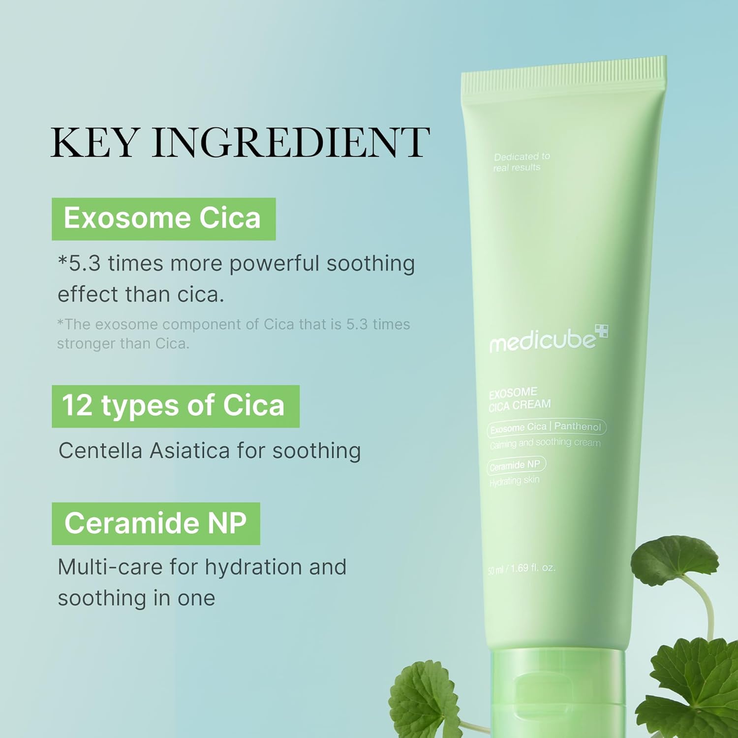 Medicube Exosome Cica Cream with nano exosome cica for fast, deep calming and glass-glow hydration