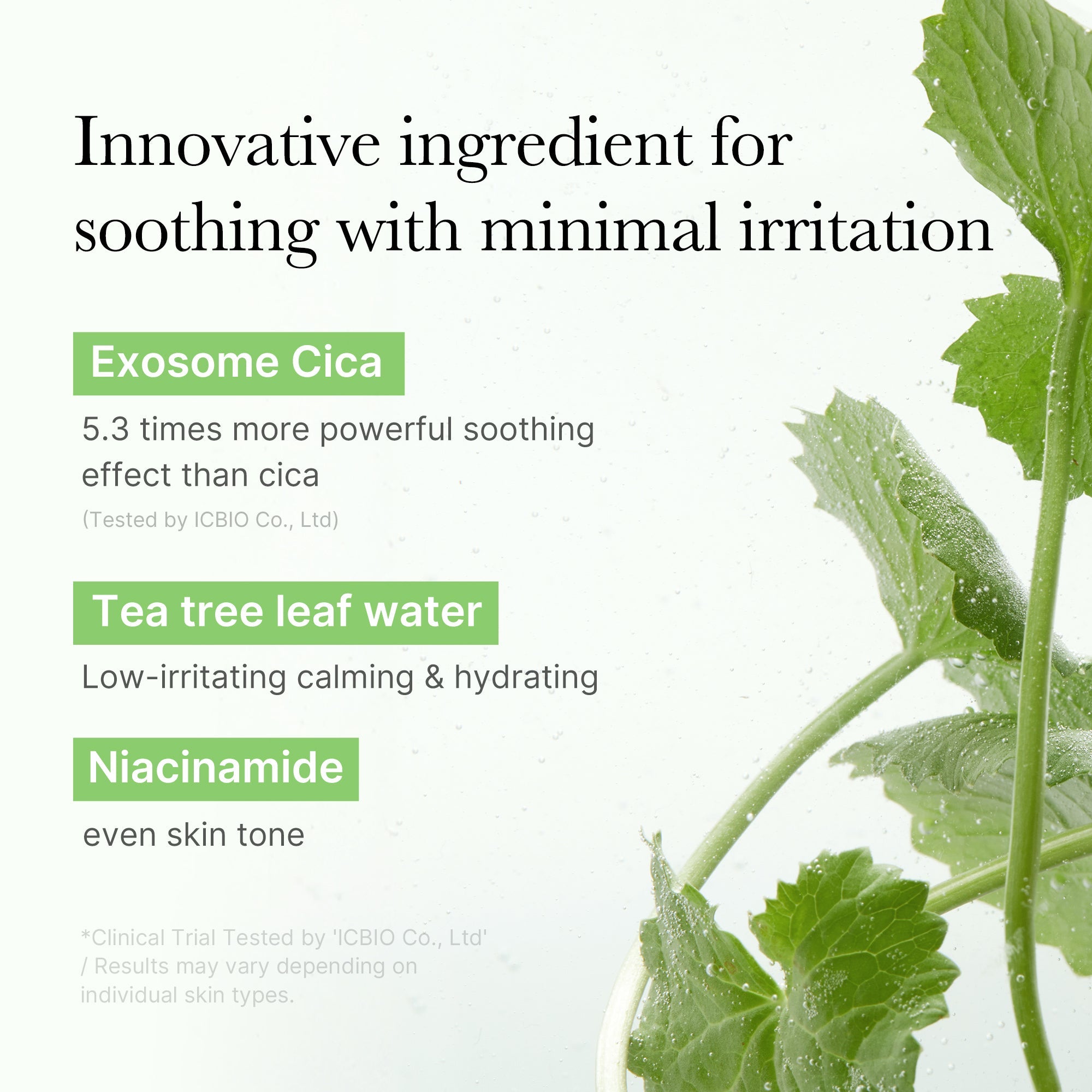 Nano-sized exosome cica that soothes 5.3 times more powerfully than regular cica