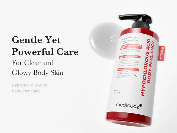 Medicube Hypochlorous Acid Body Peel Shot for body exfoliation and clearer-looking skin
