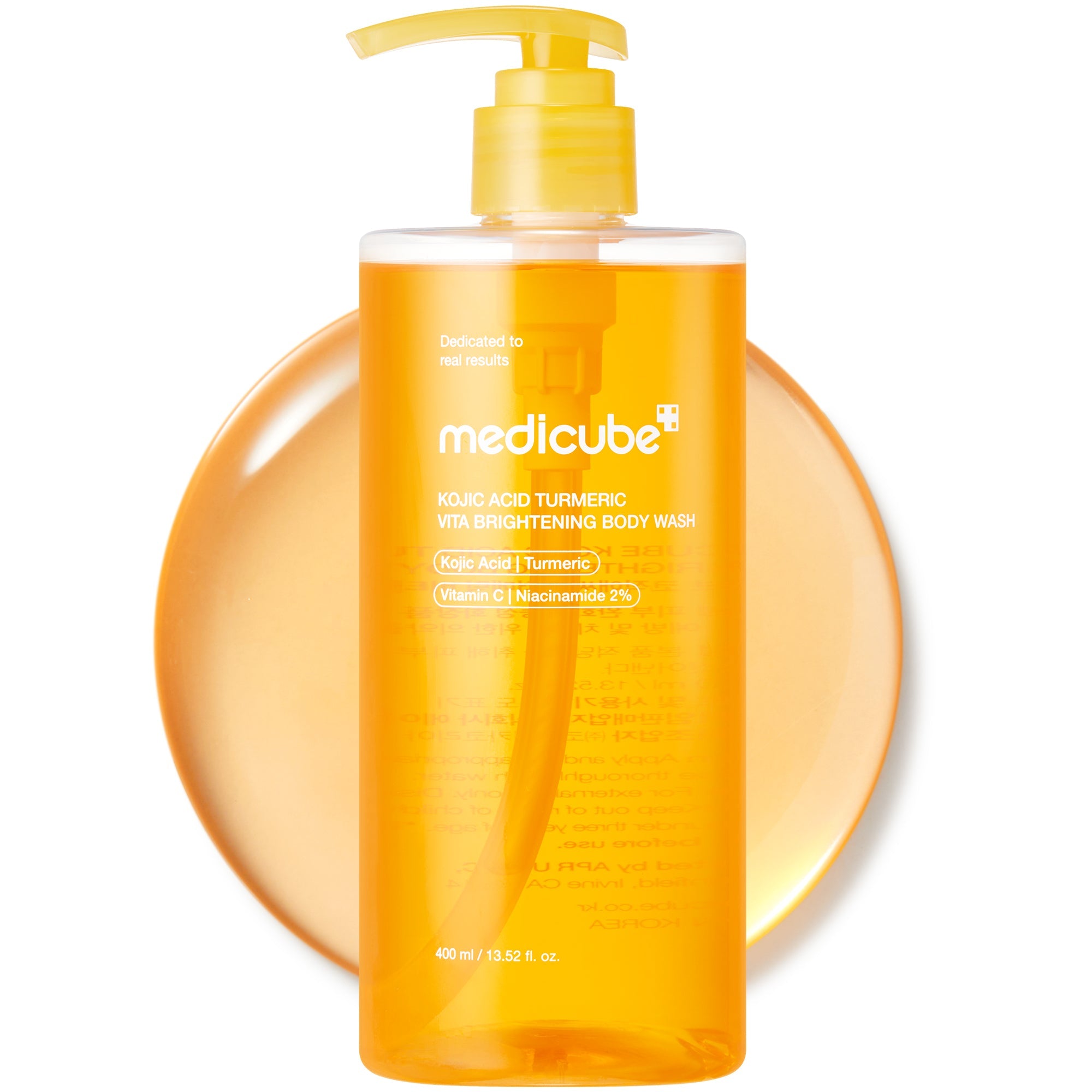 Medicube Kojic Acid Turmeric Brightening Body Wash, Korean shower gel for uneven skin tone