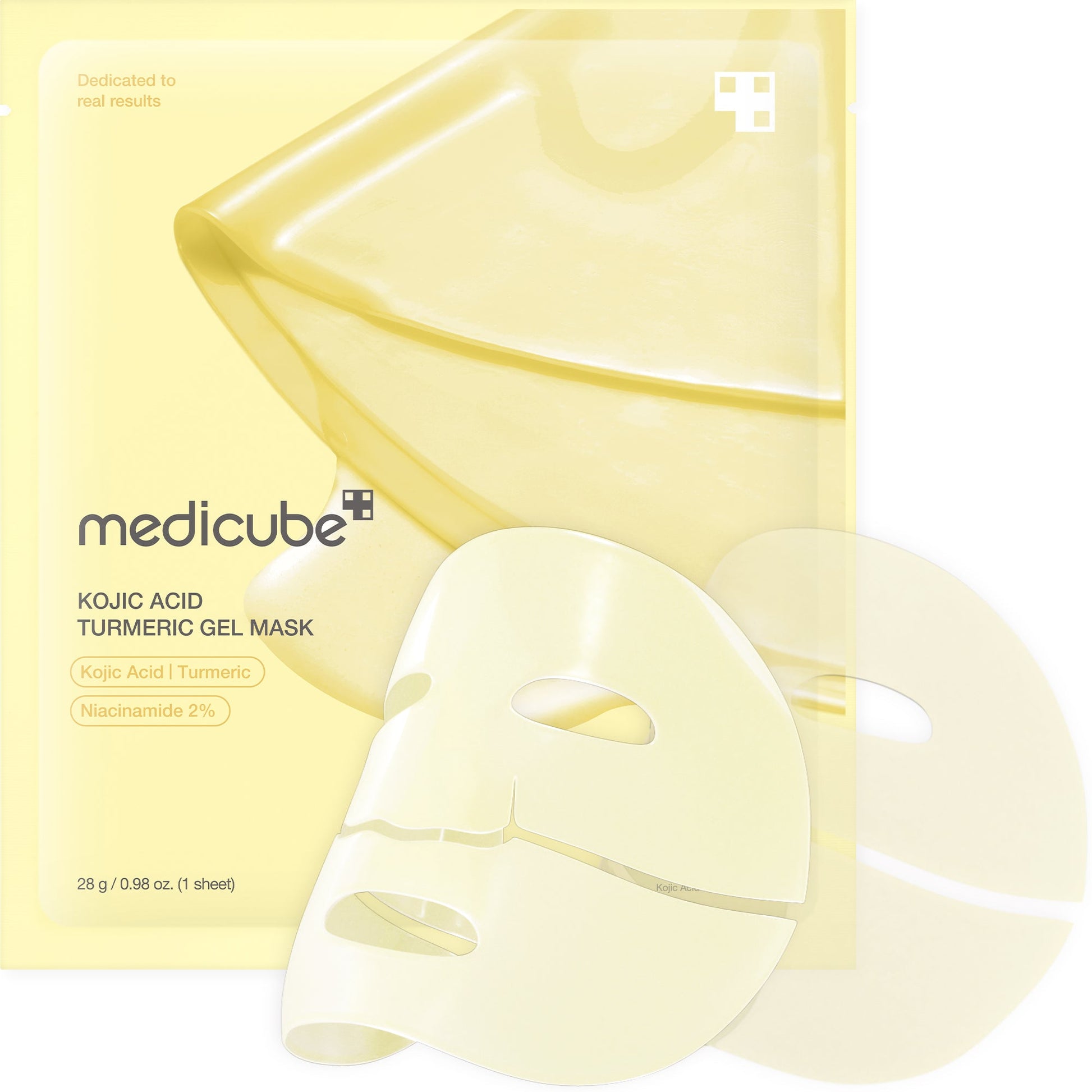 Medicube Kojic Acid Turmeric Gel Mask, Korean color-changing jelly gel mask for glass glow