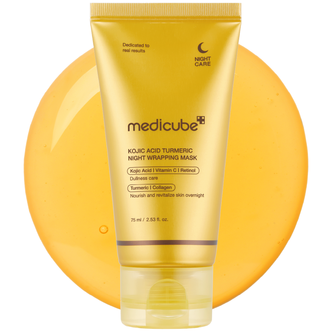 Medicube Kojic Acid Turmeric Night Wrapping Mask, Korean overnight peel-off brightening mask