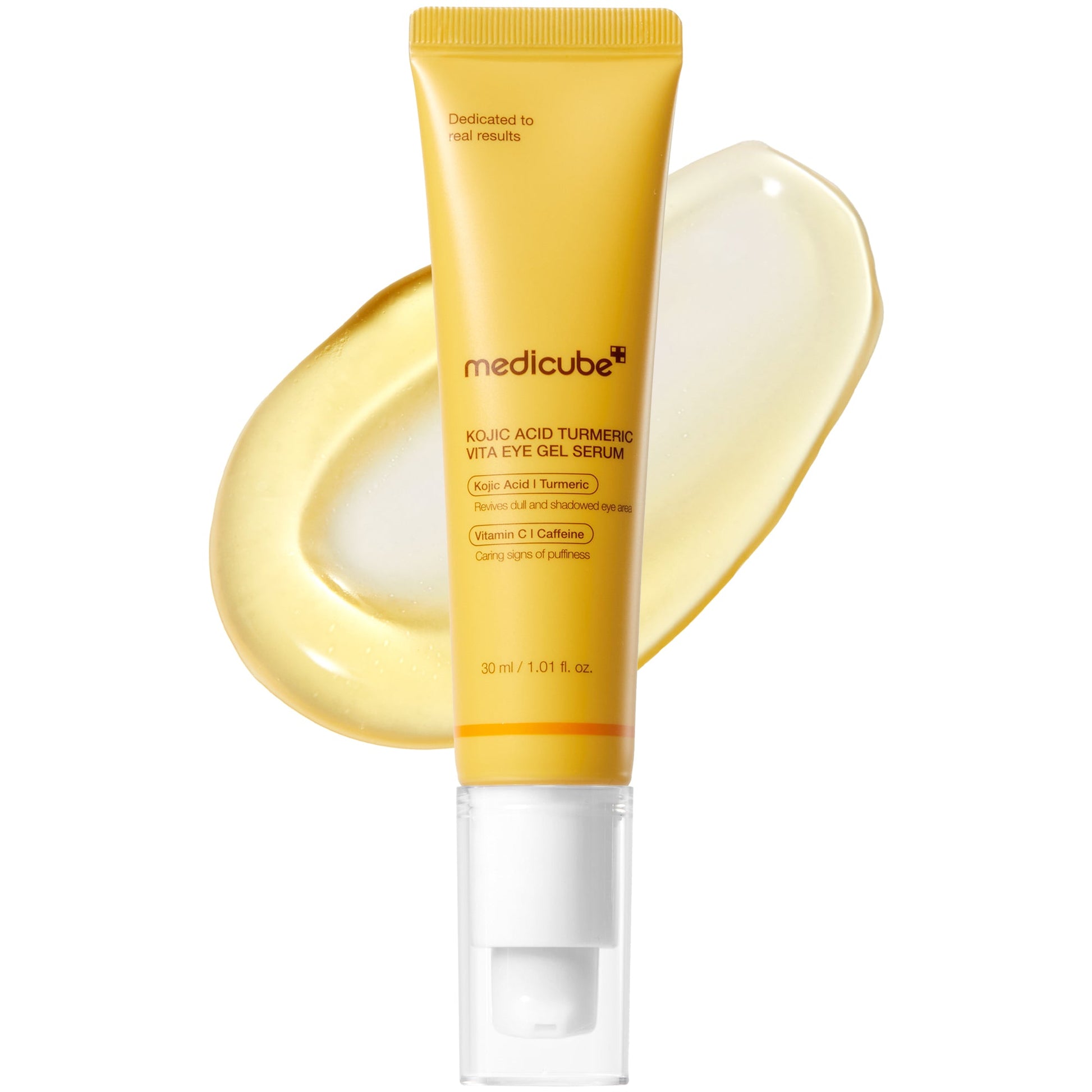 Medicube Kojic Acid Turmeric Vita Eye Gel Serum, Korean brightening and depuffing under-eye serum