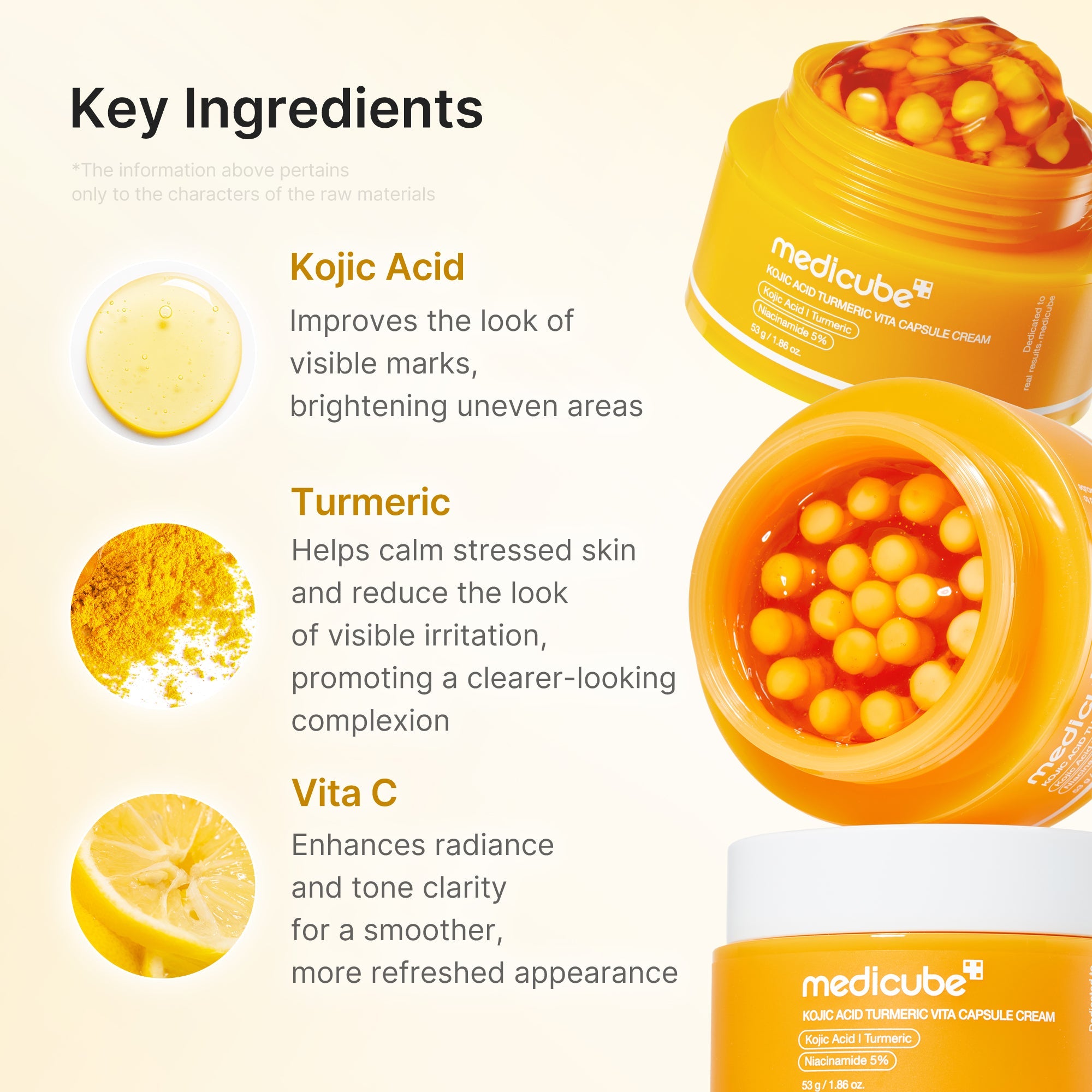 Kojic acid that reduces the look of dark spots and discoloration