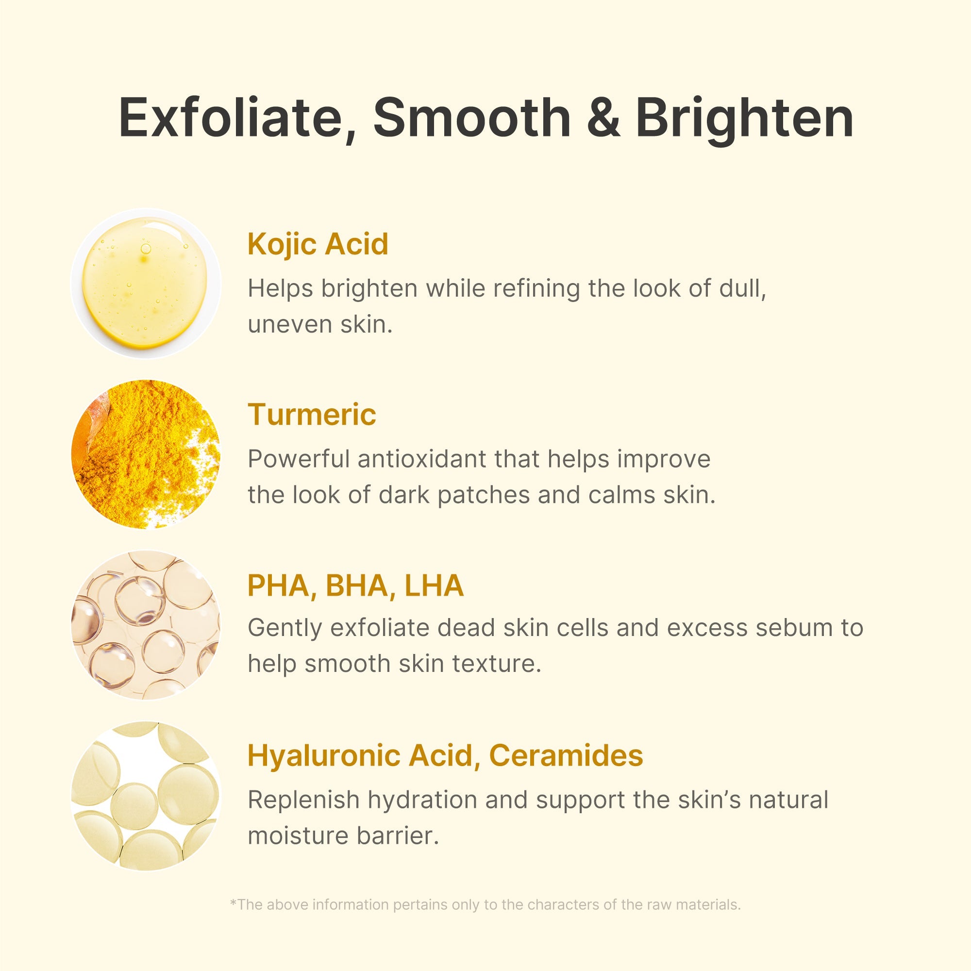 Kojic acid and turmeric that brighten dark spots and even skin tone