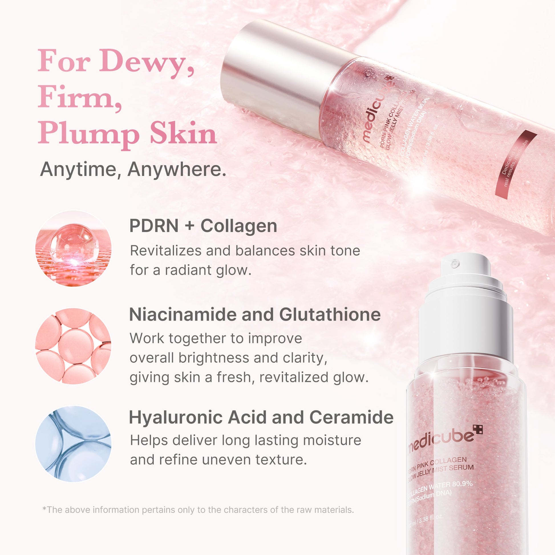 Jelly-to-mist serum with a 1:9 oil-to-jelly ratio that hydrates without stickiness