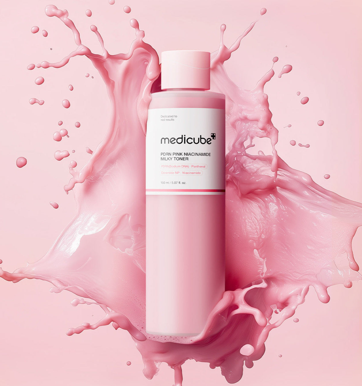 Medicube PDRN Pink Niacinamide Milky Toner for a smooth, hydrated, glowing complexion