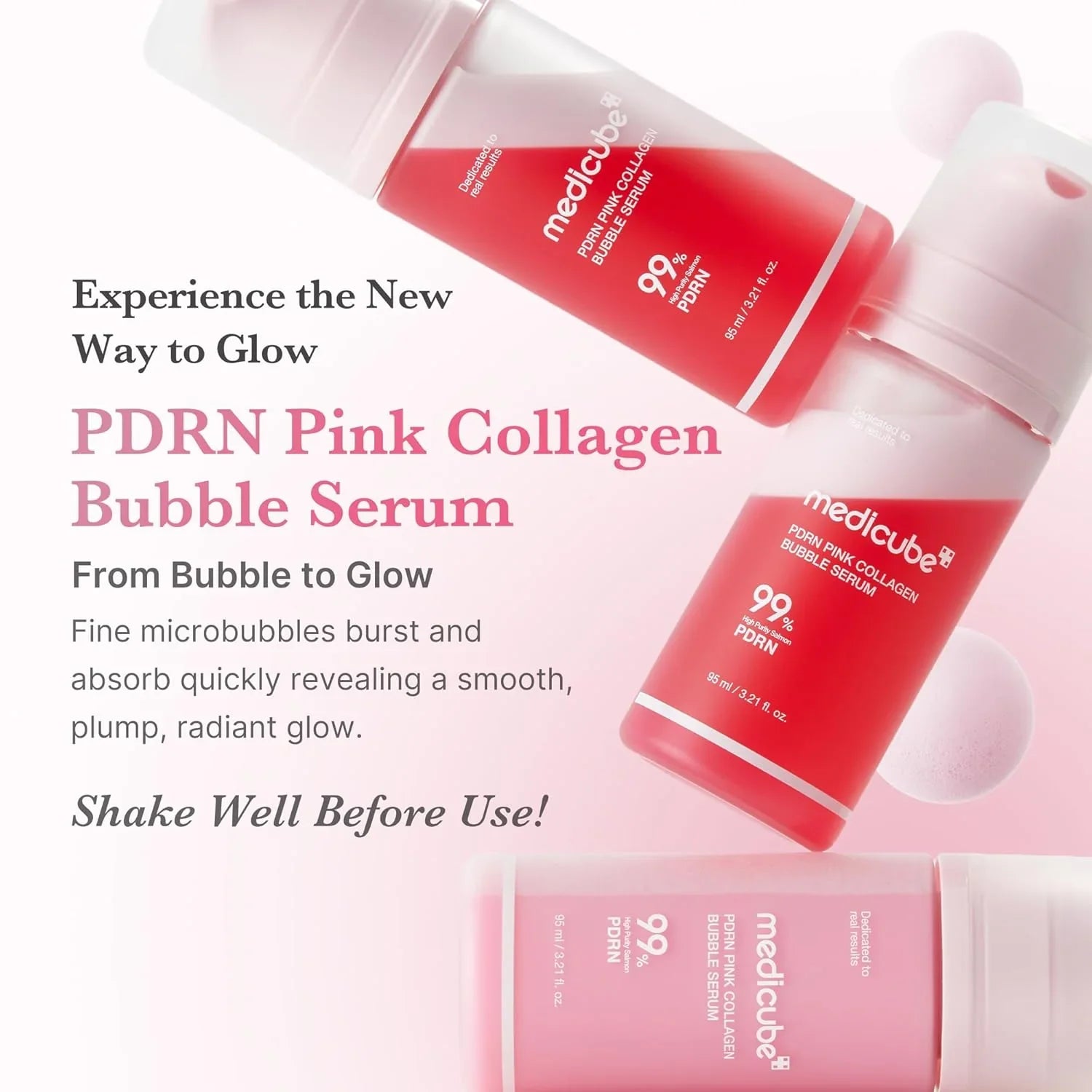 PDRN Pink Collagen Bubble Serum lightweight bubbling serum for daily use