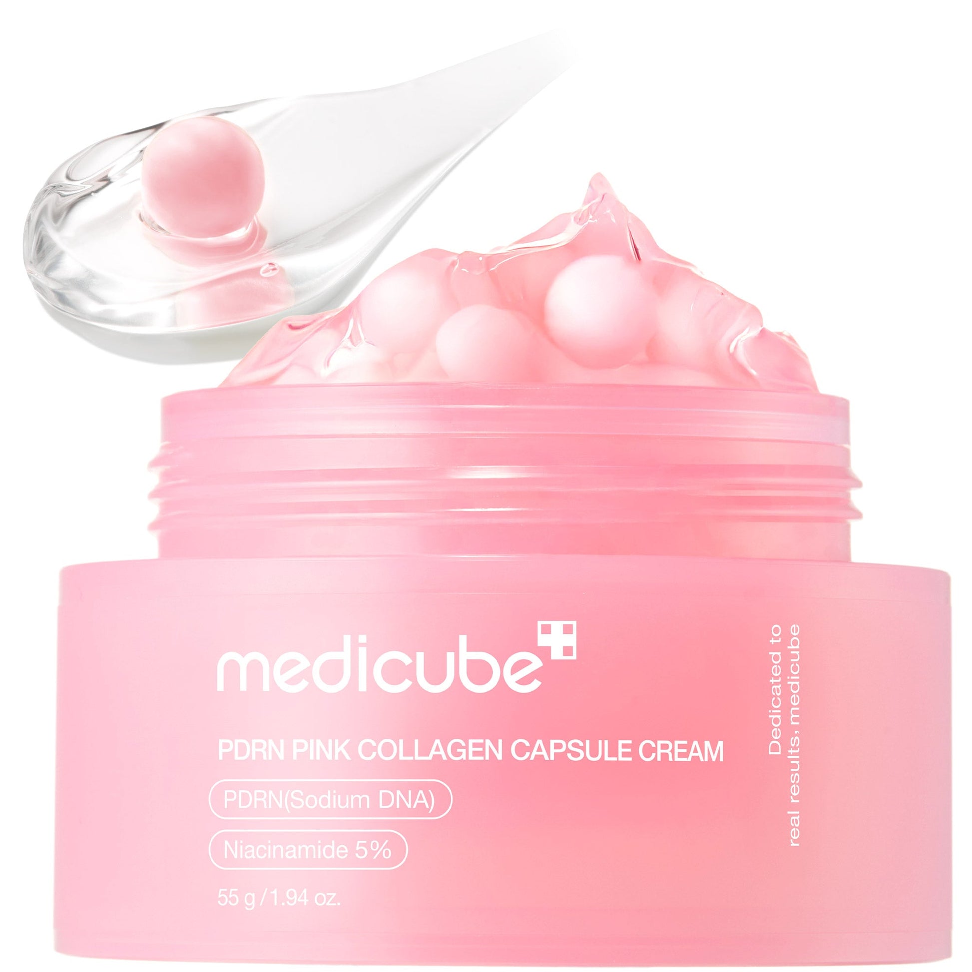 Medicube PDRN Pink Collagen Capsule Cream, a Korean dual-texture cream for even, glowing skin