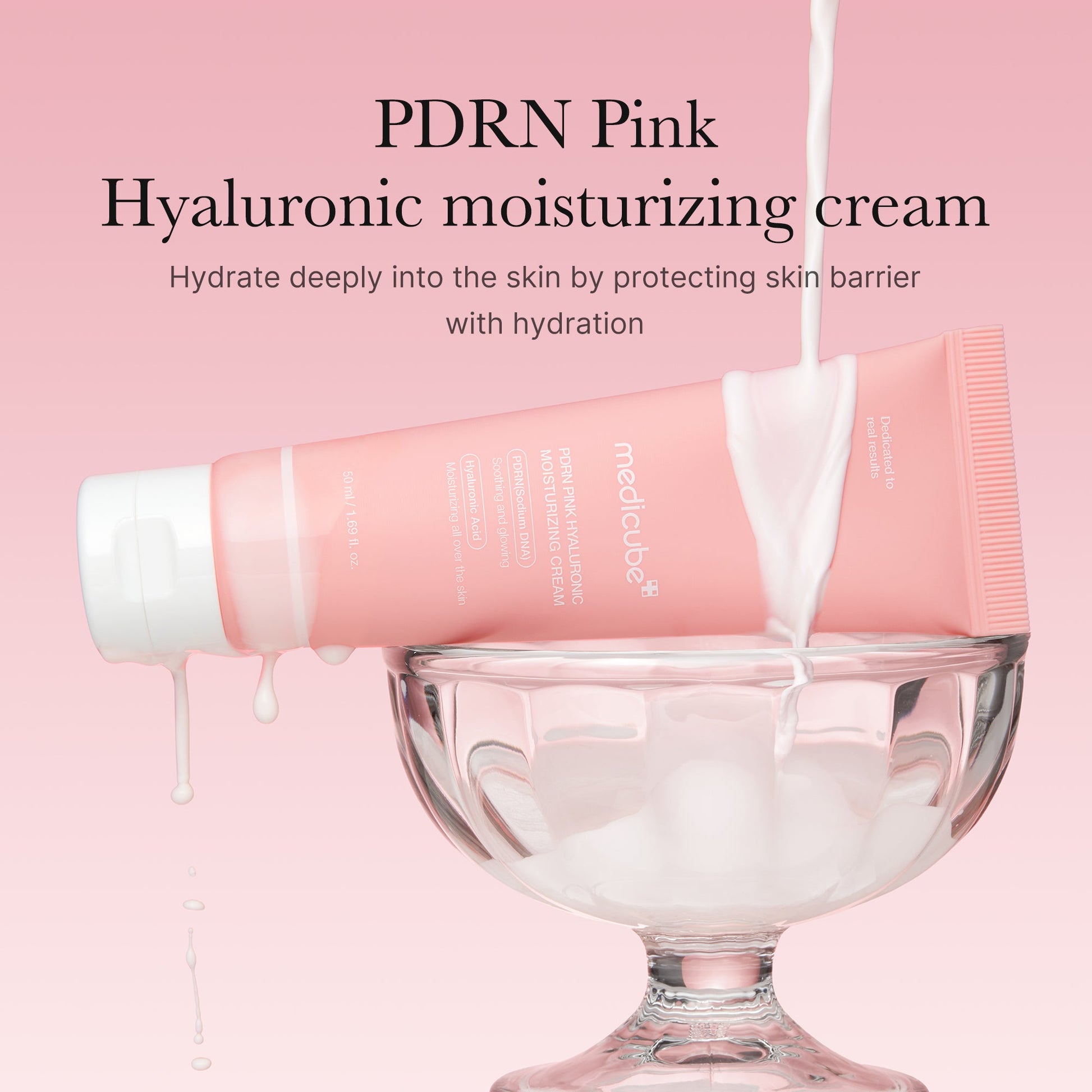 Pink cream with salmon DNA PDRN and 10 layers of hyaluronic acid for lasting moisture