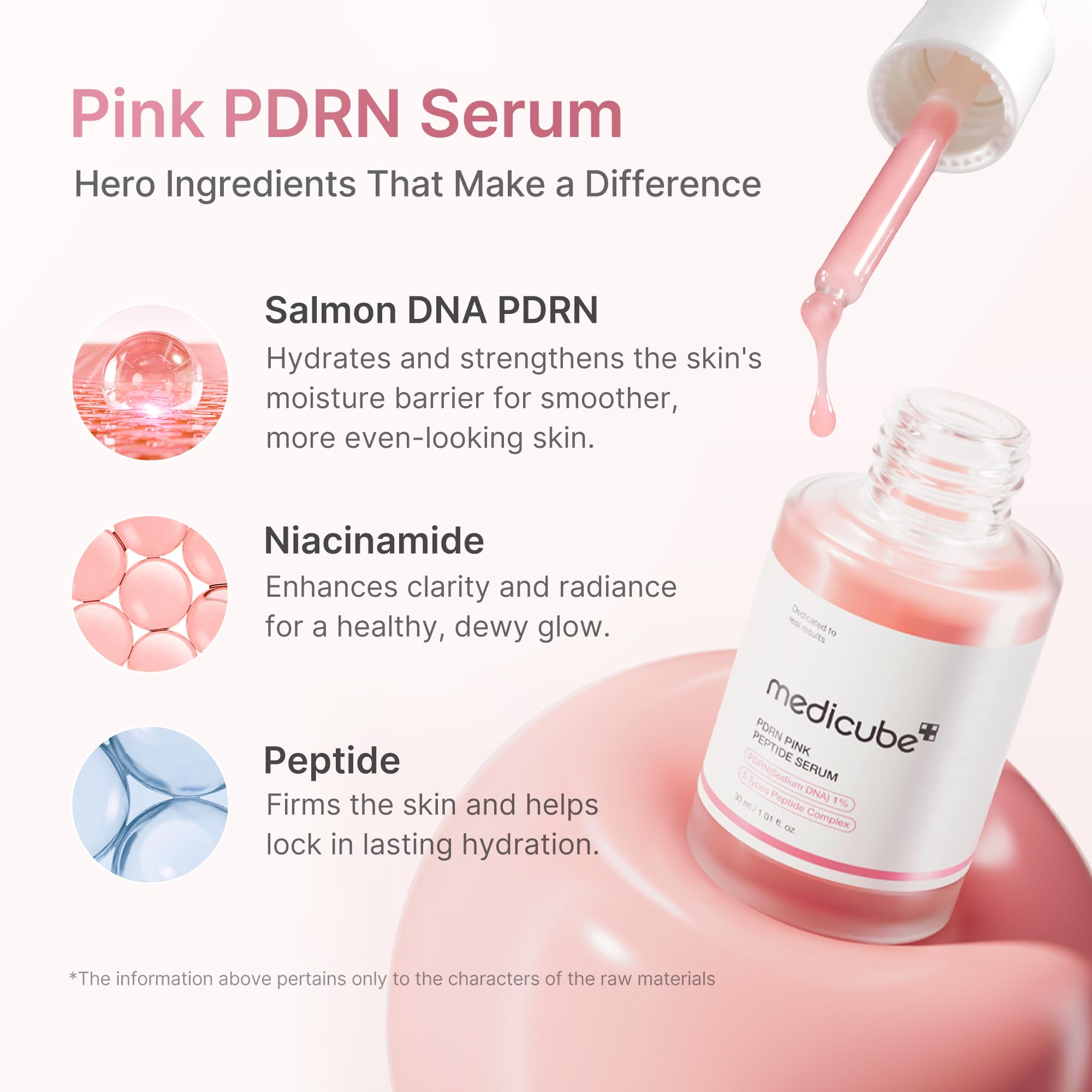Pink peptide glow serum that brightens uneven tone and dark spots with niacinamide