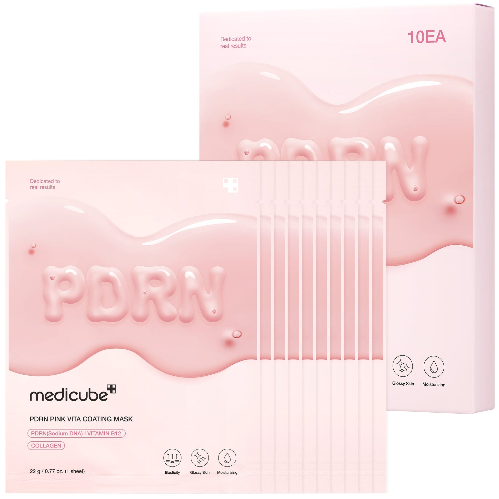 Medicube PDRN Pink Vita Coating Sheet Mask, a Korean pink sheet mask for glowing skin