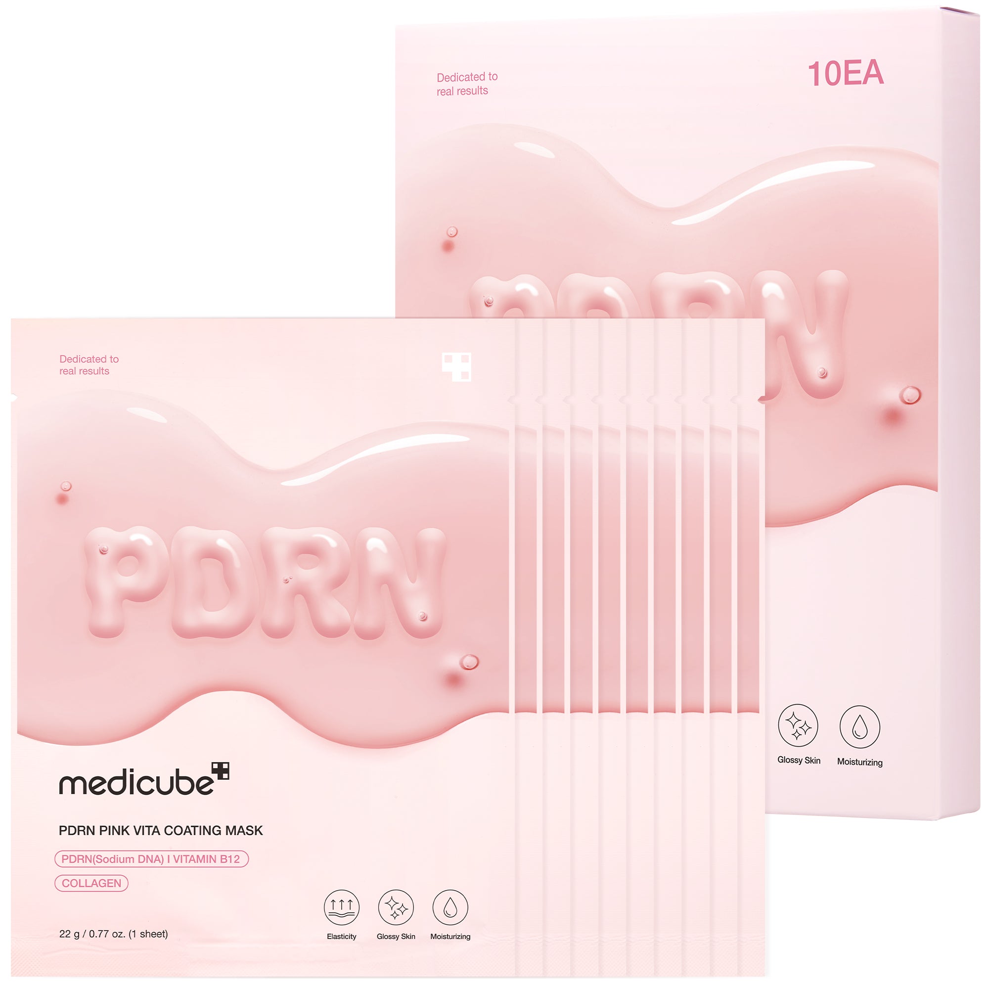 Medicube PDRN Pink Vita Coating Sheet Mask, a Korean pink sheet mask for glowing skin