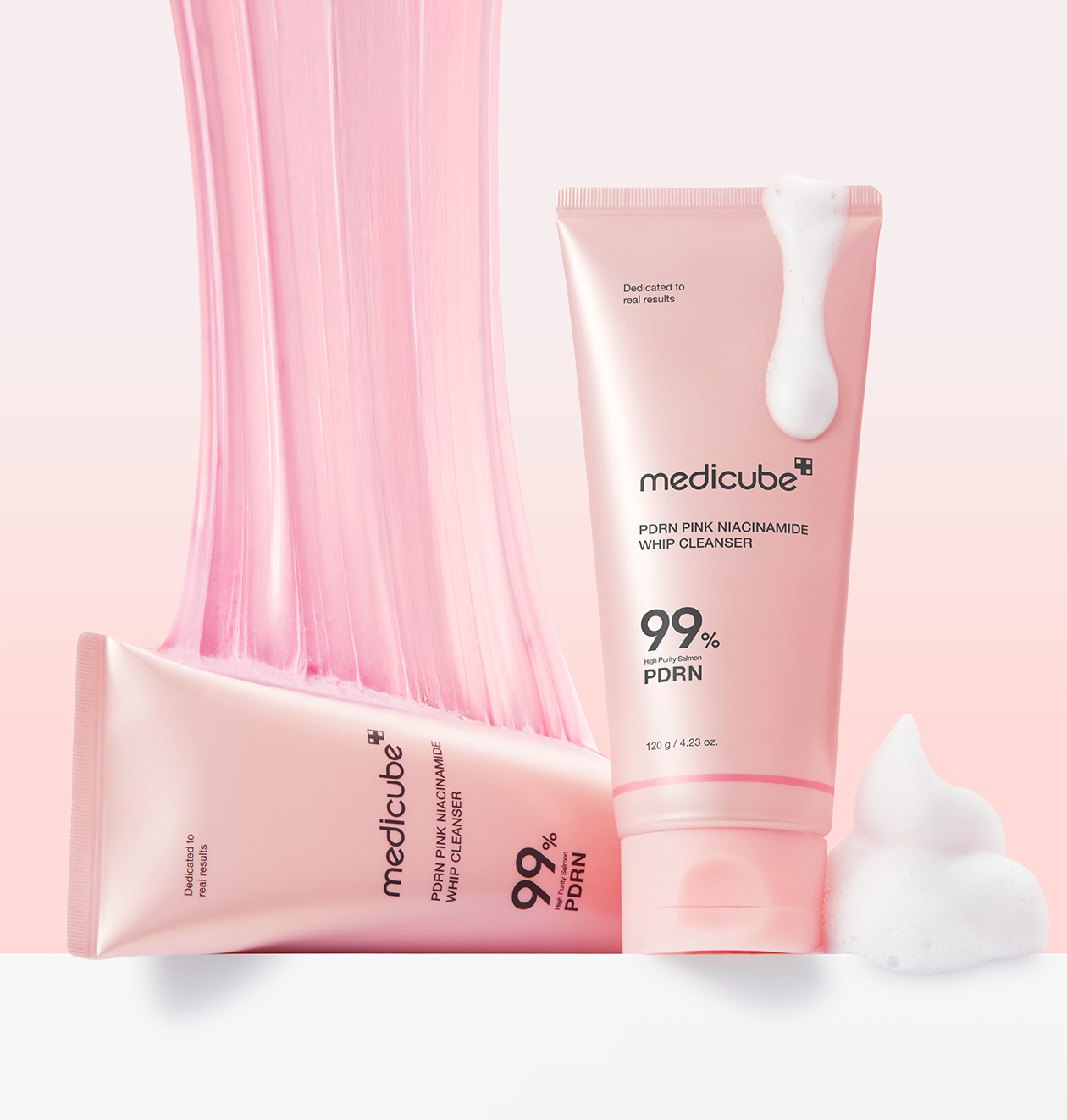 Medicube PDRN Whip Cleanser with niacinamide for a brighter, clearer complexion