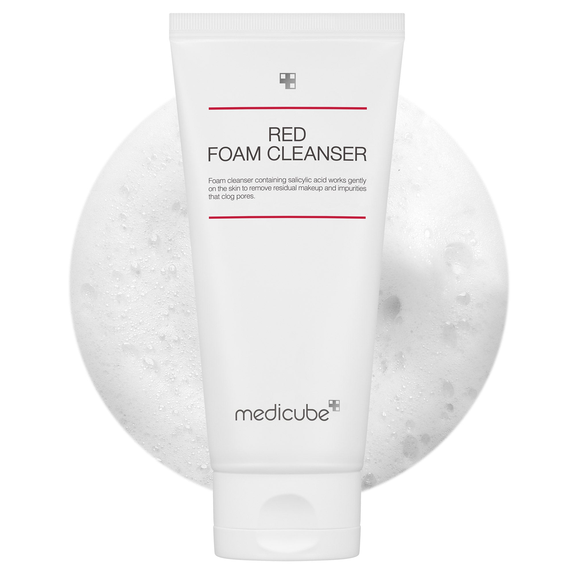 Medicube Red Foam Cleanser, Korean salicylic acid cleanser for acne-prone and sensitive skin