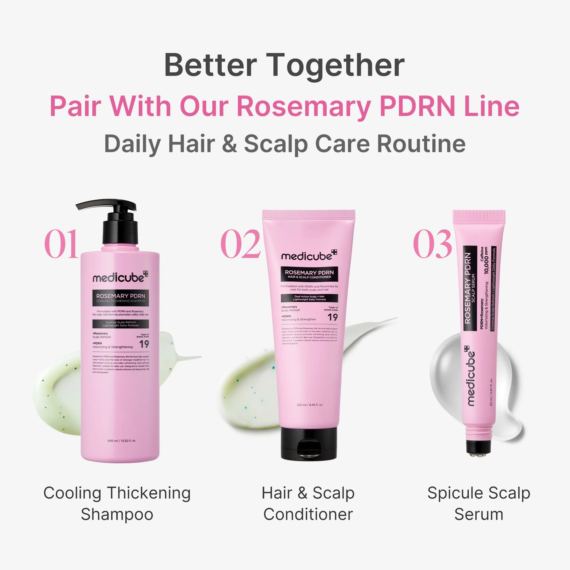 Medicube Rosemary PDRN Cooling Thickening Shampoo – thickening care for fuller hair