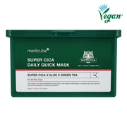 Medicube Super Cica Daily Quick Masks, Korean vegan soothing sheet masks with 88% cica