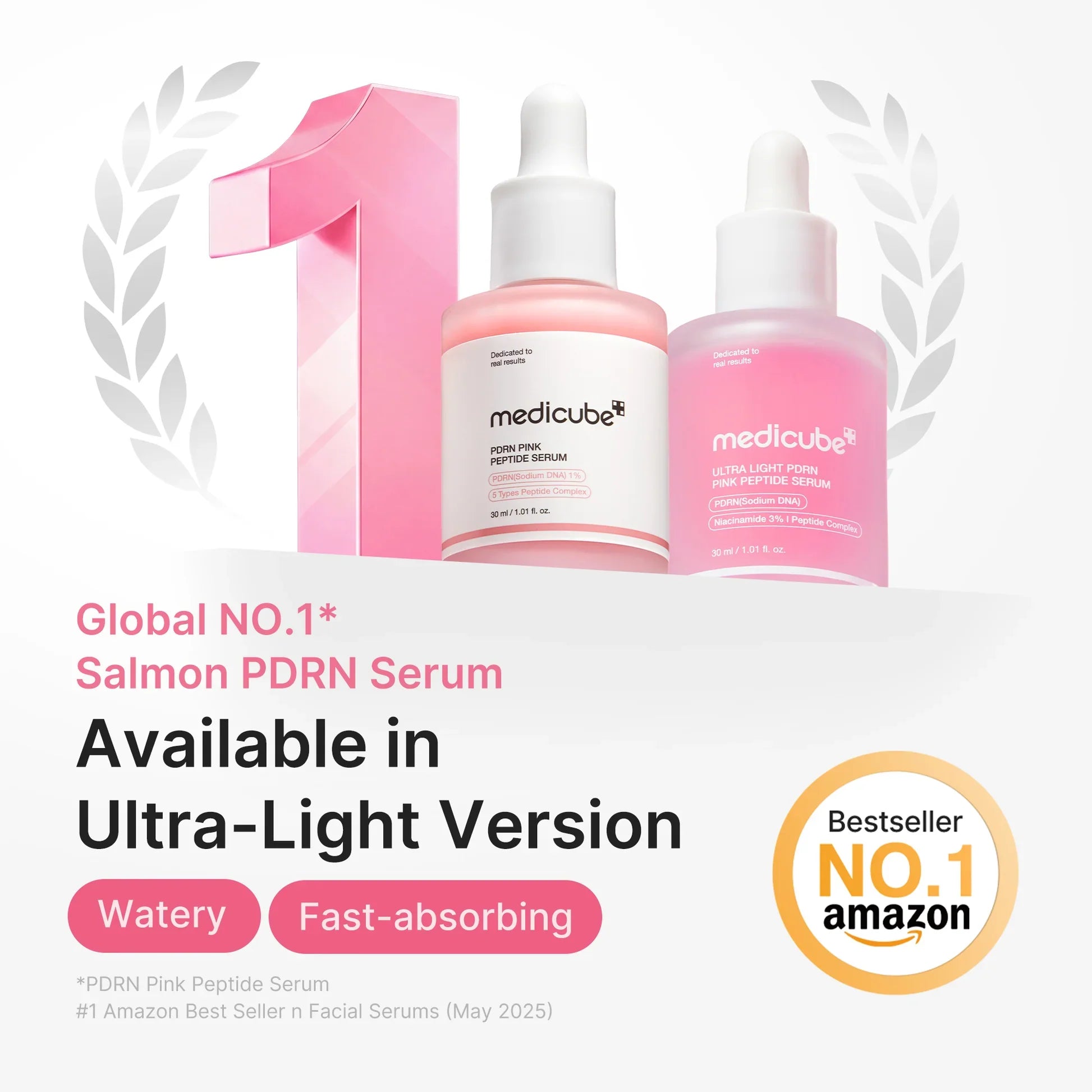 Ultra Light PDRN Pink Peptide Serum absorbs fast for a non-sticky finish
