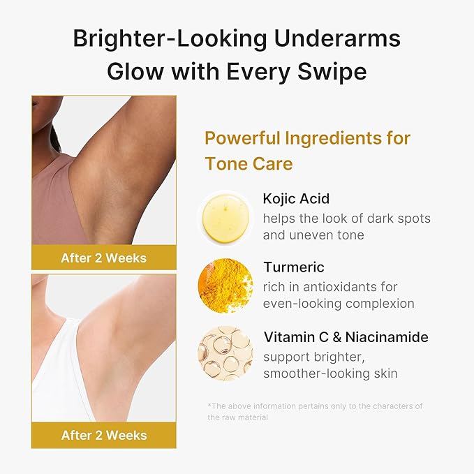 Smooth invisible finish glides clear with no white residue or yellow stains on clothes