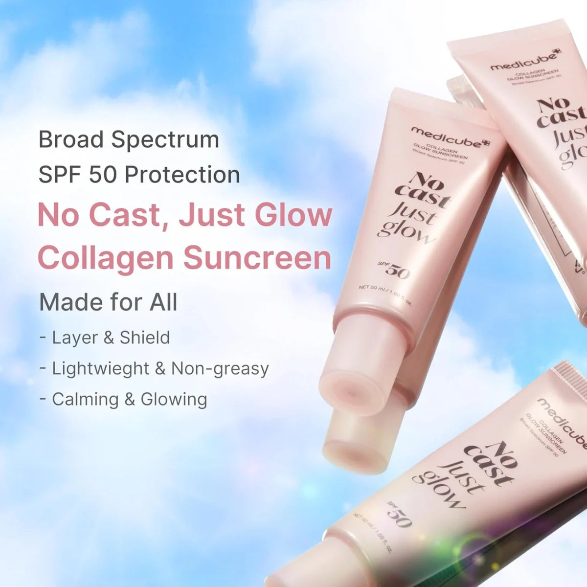 Broad spectrum SPF 50 protection shields against UVA and UVB rays year-round