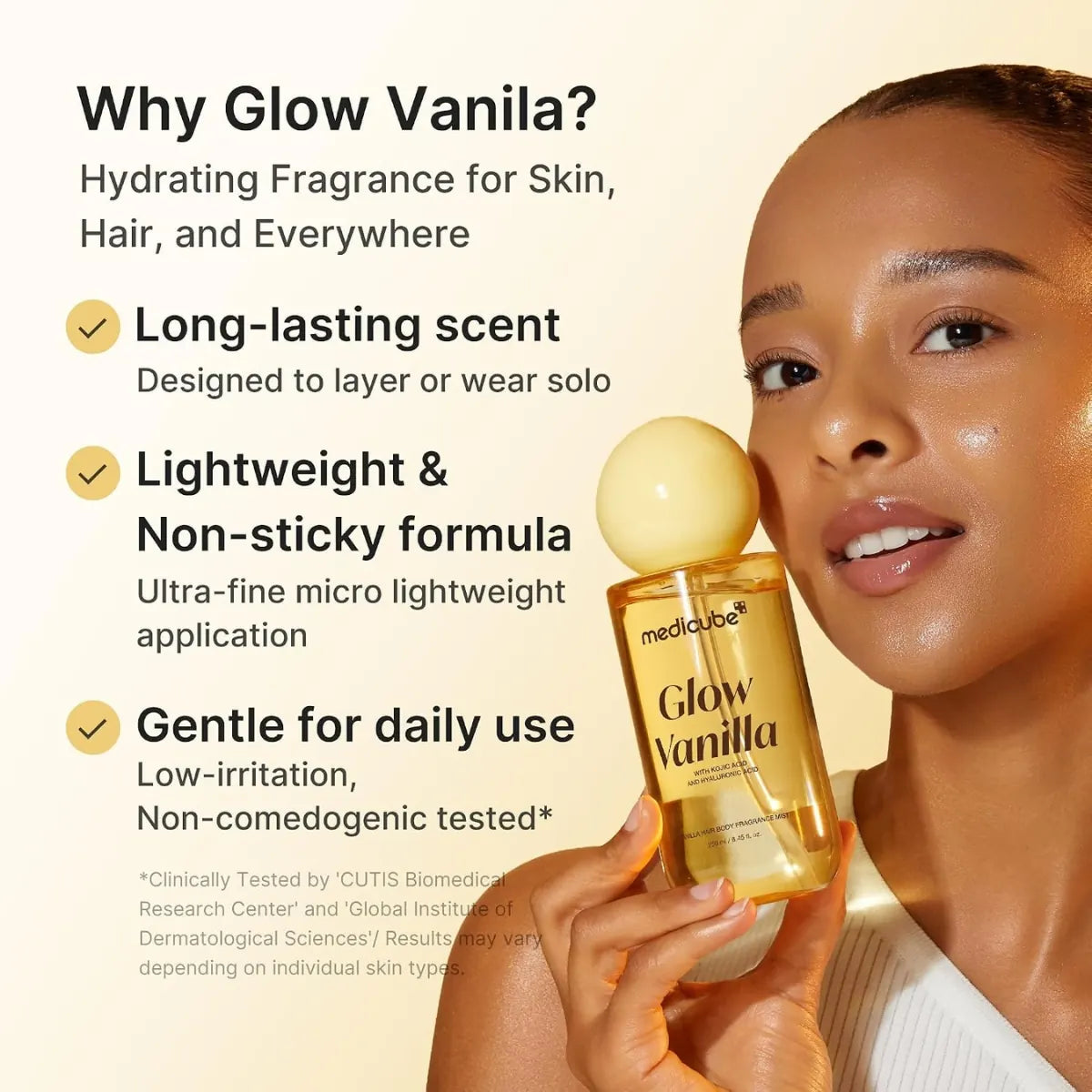 Ultra-fine lightweight mist delivers long-lasting fragrance without stickiness or residue