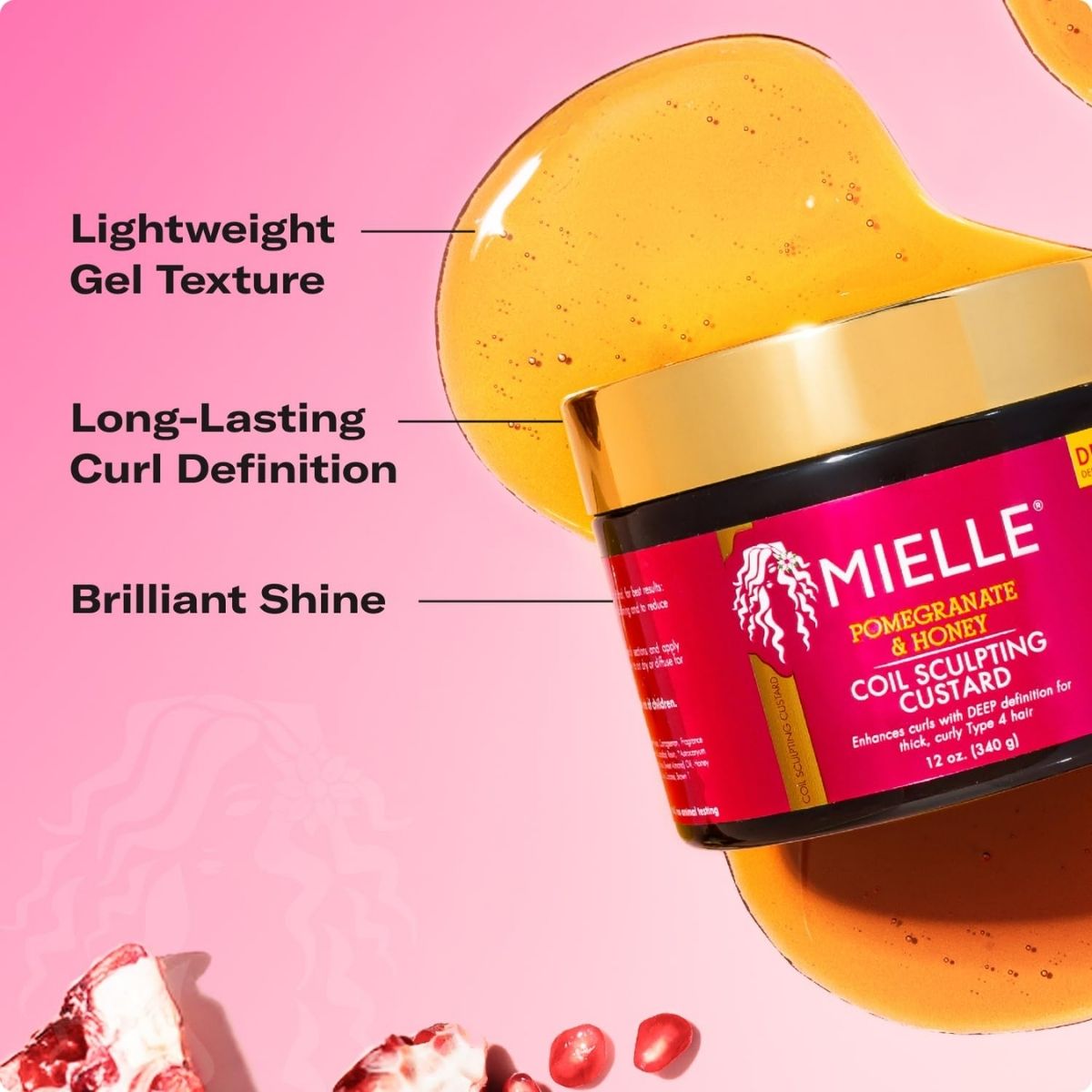 Mielle Pomegranate & Honey Coil Sculpting Custard — application