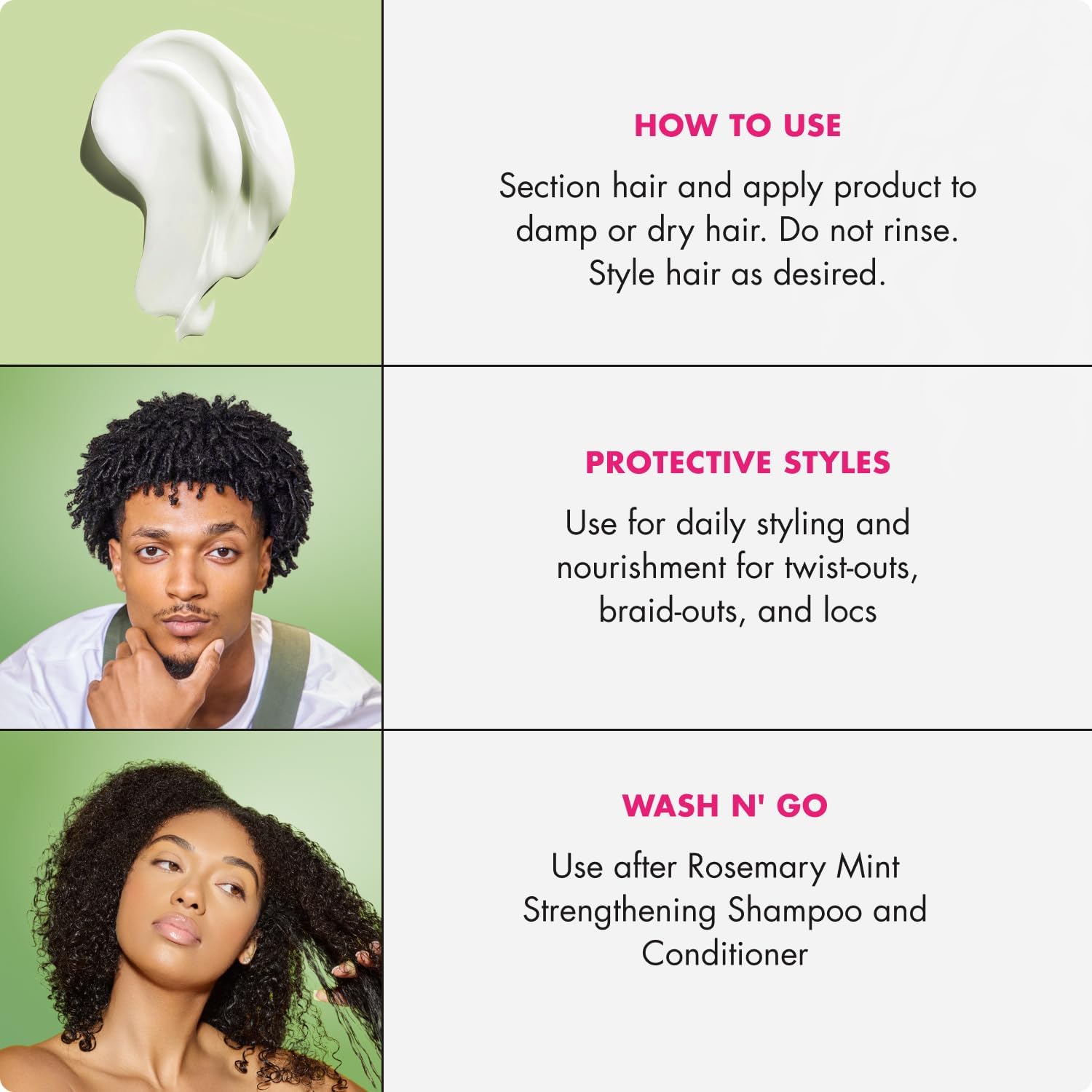 Mielle Rosemary Mint Daily Styling Creme — styled defined hair