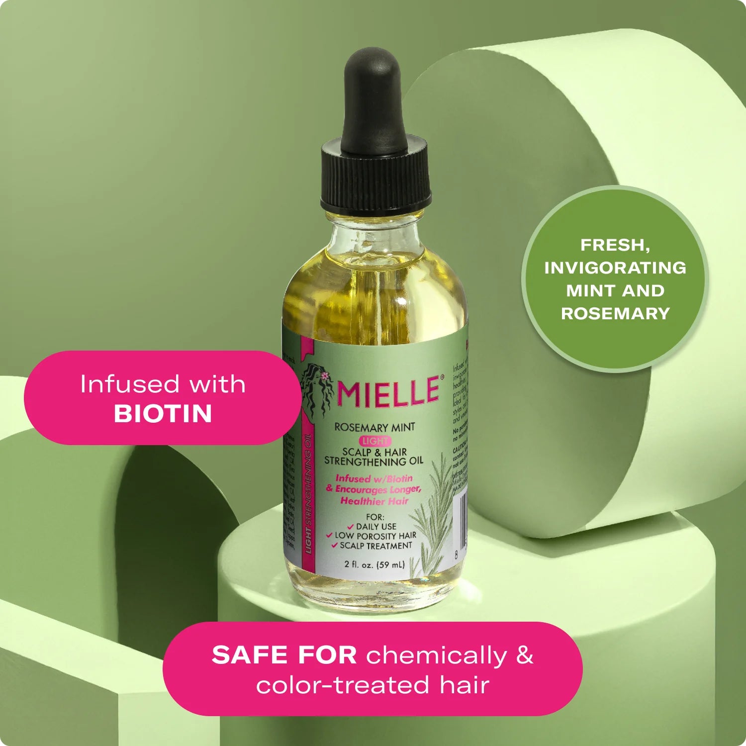 Mielle Rosemary Mint Light Scalp & Hair Strengthening Oil — scalp application