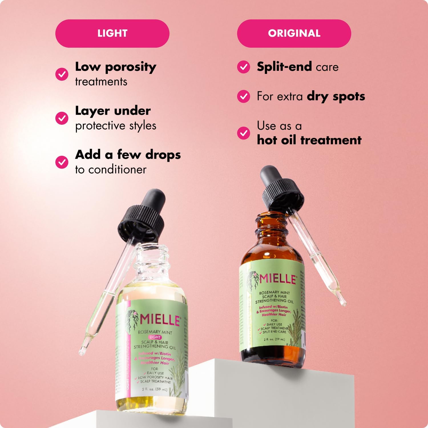 Mielle Rosemary Mint Light Scalp & Hair Strengthening Oil — oil texture