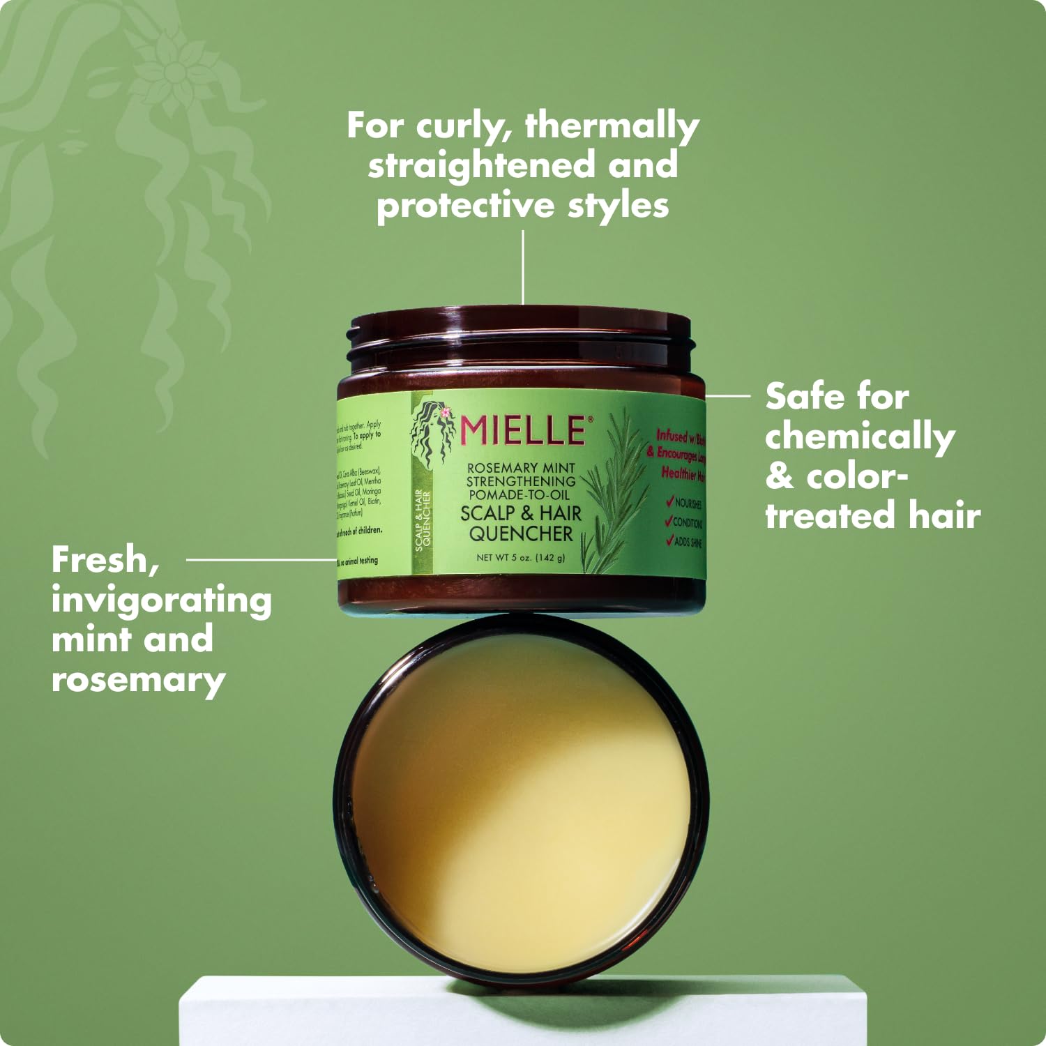 Mielle Rosemary Mint Pomade-to-Oil Scalp & Hair Quencher — how to use