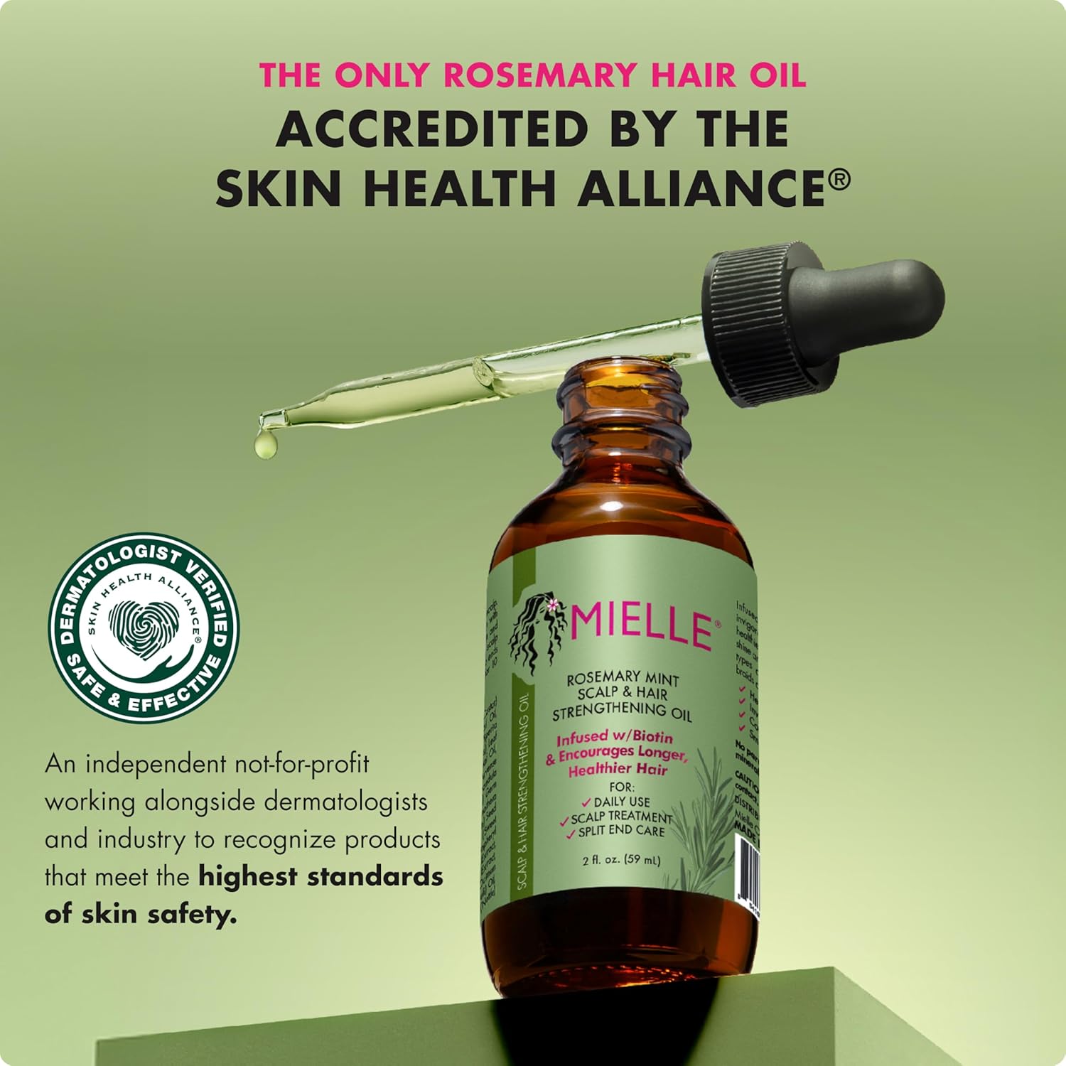 Mielle Rosemary Mint Scalp & Hair Strengthening Oil — scalp application