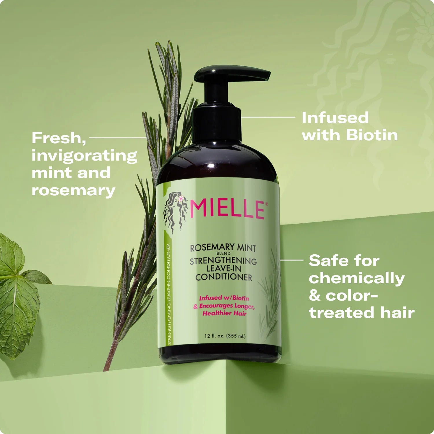 Mielle Rosemary Mint Strengthening Leave-In Conditioner — application