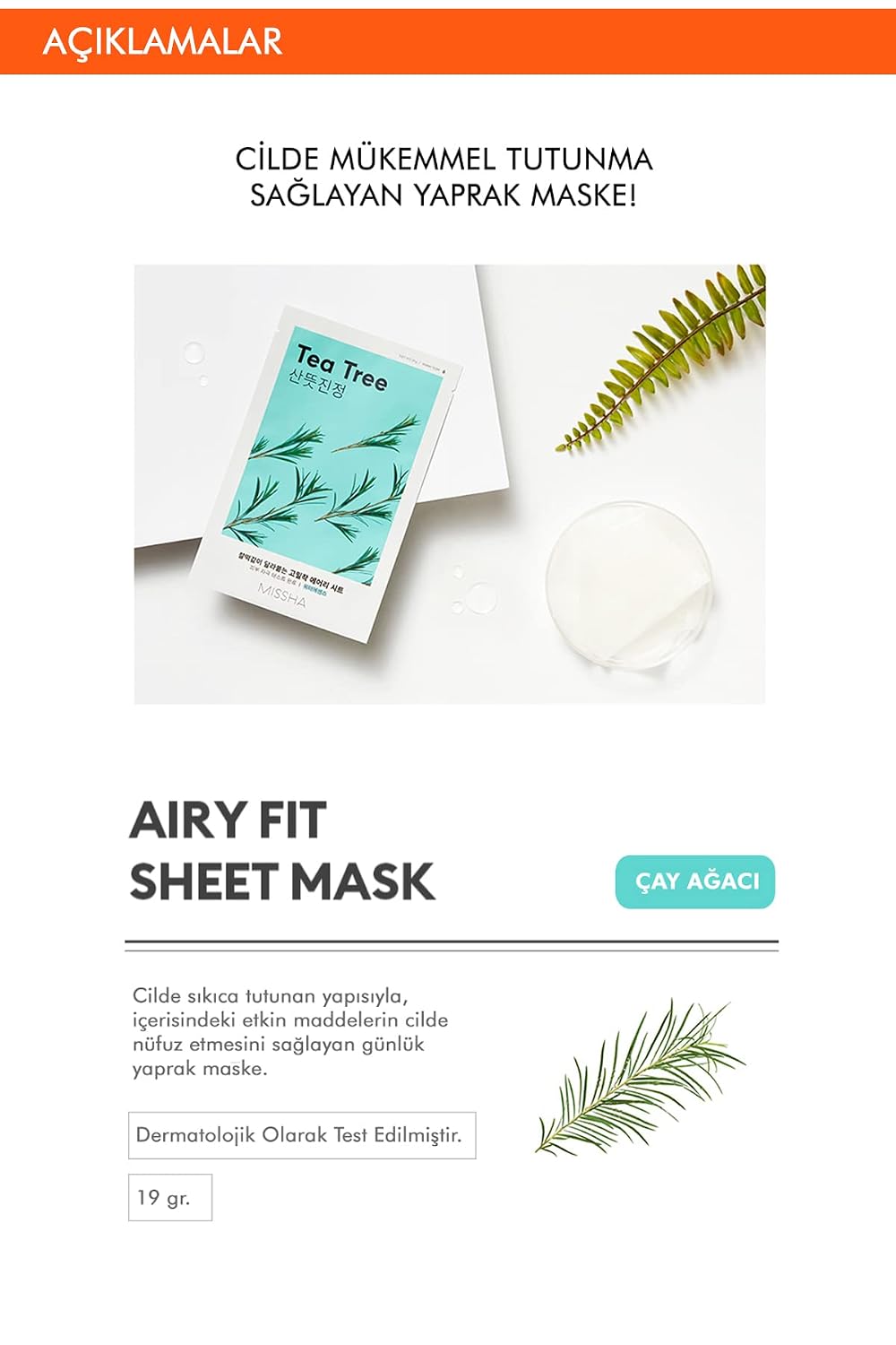 MISSHA Airy Fit Sheet Mask Tea Tree — how to use