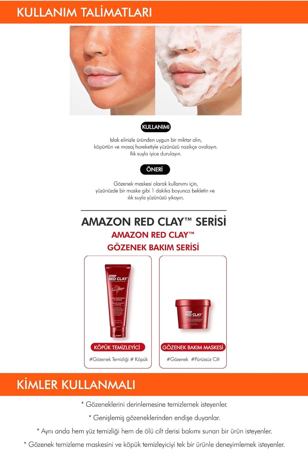 MISSHA Red Clay Pore Pack Foam Cleanser — clean clear pores